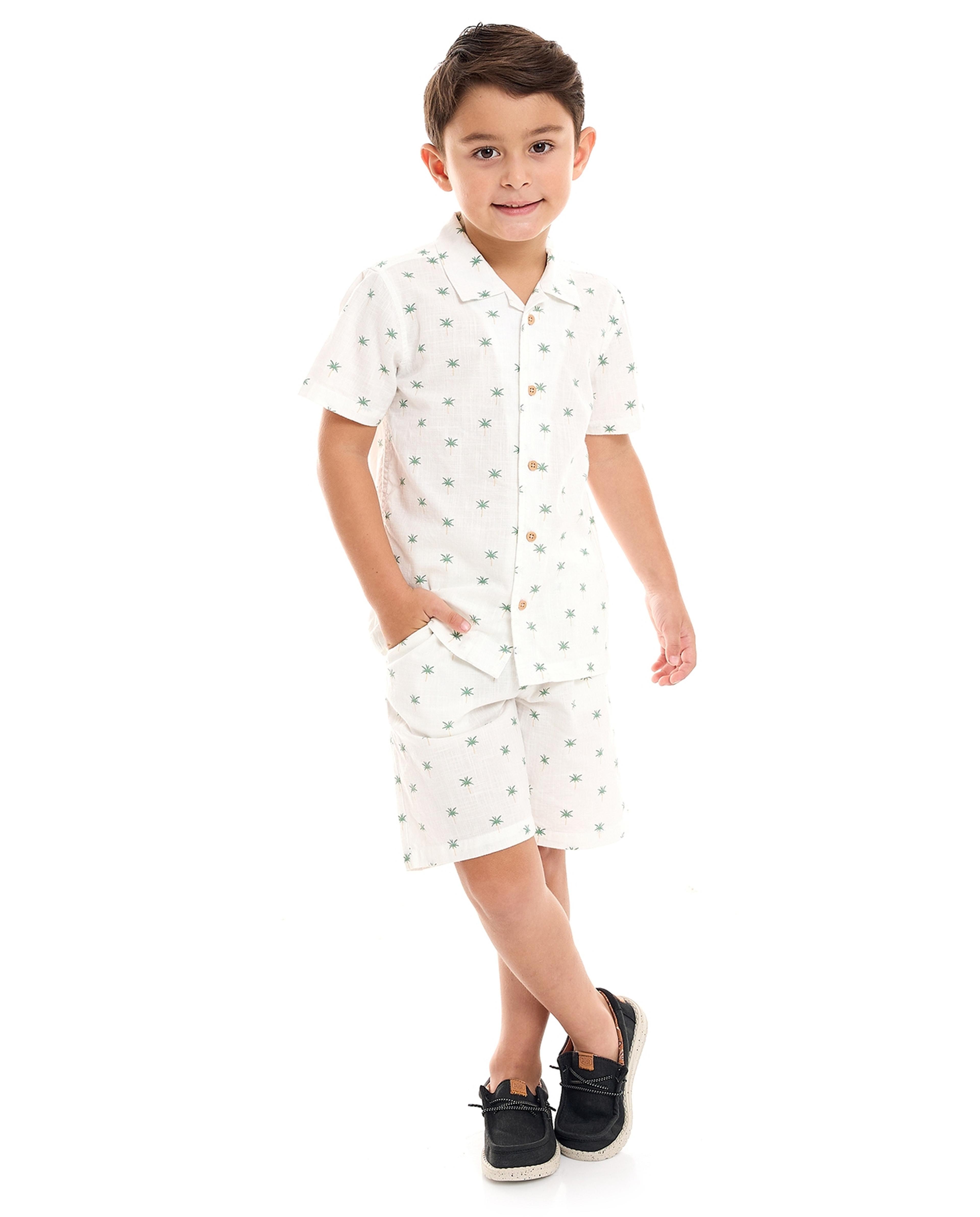 طقم قميص بطبعة وشورت