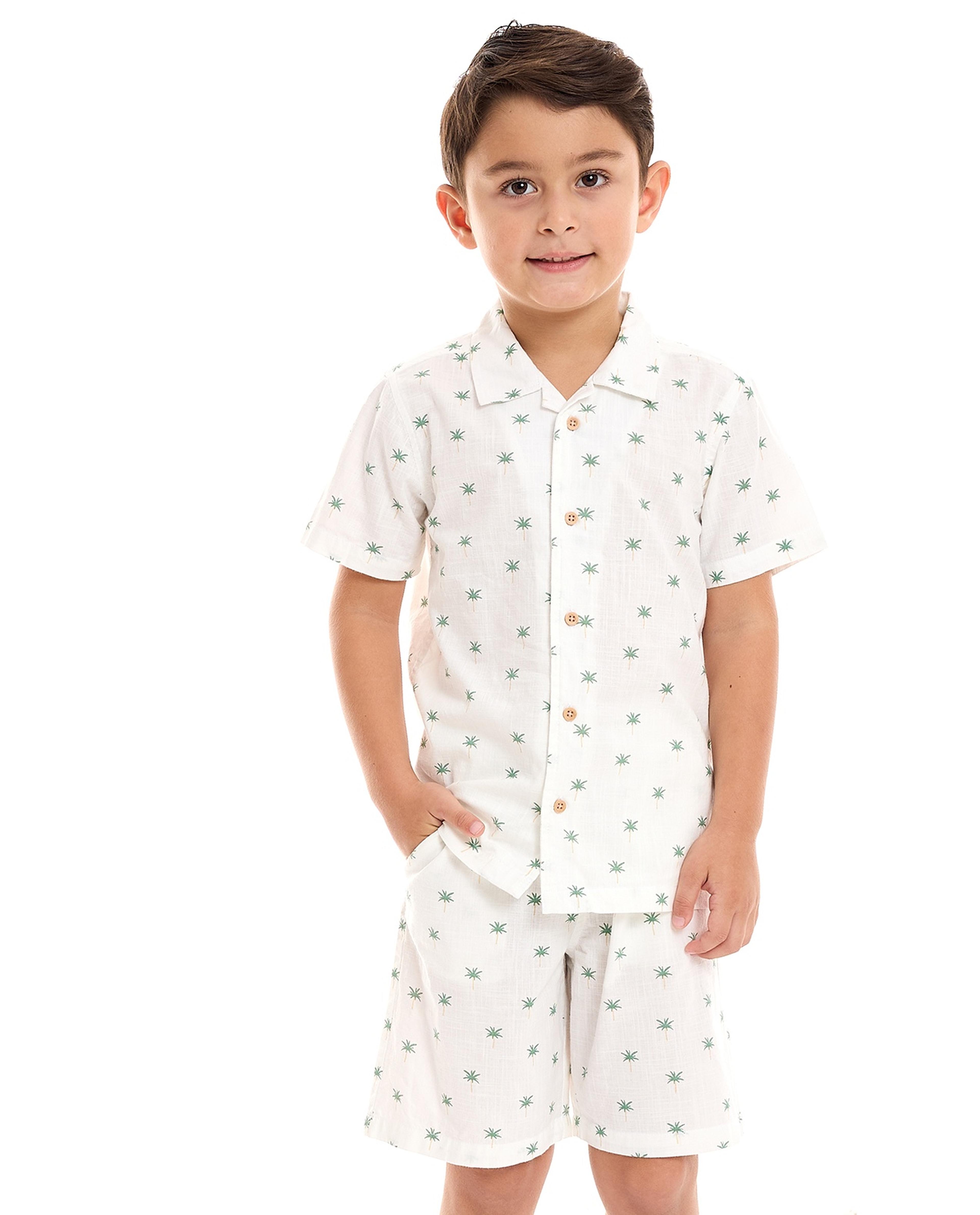 طقم قميص بطبعة وشورت