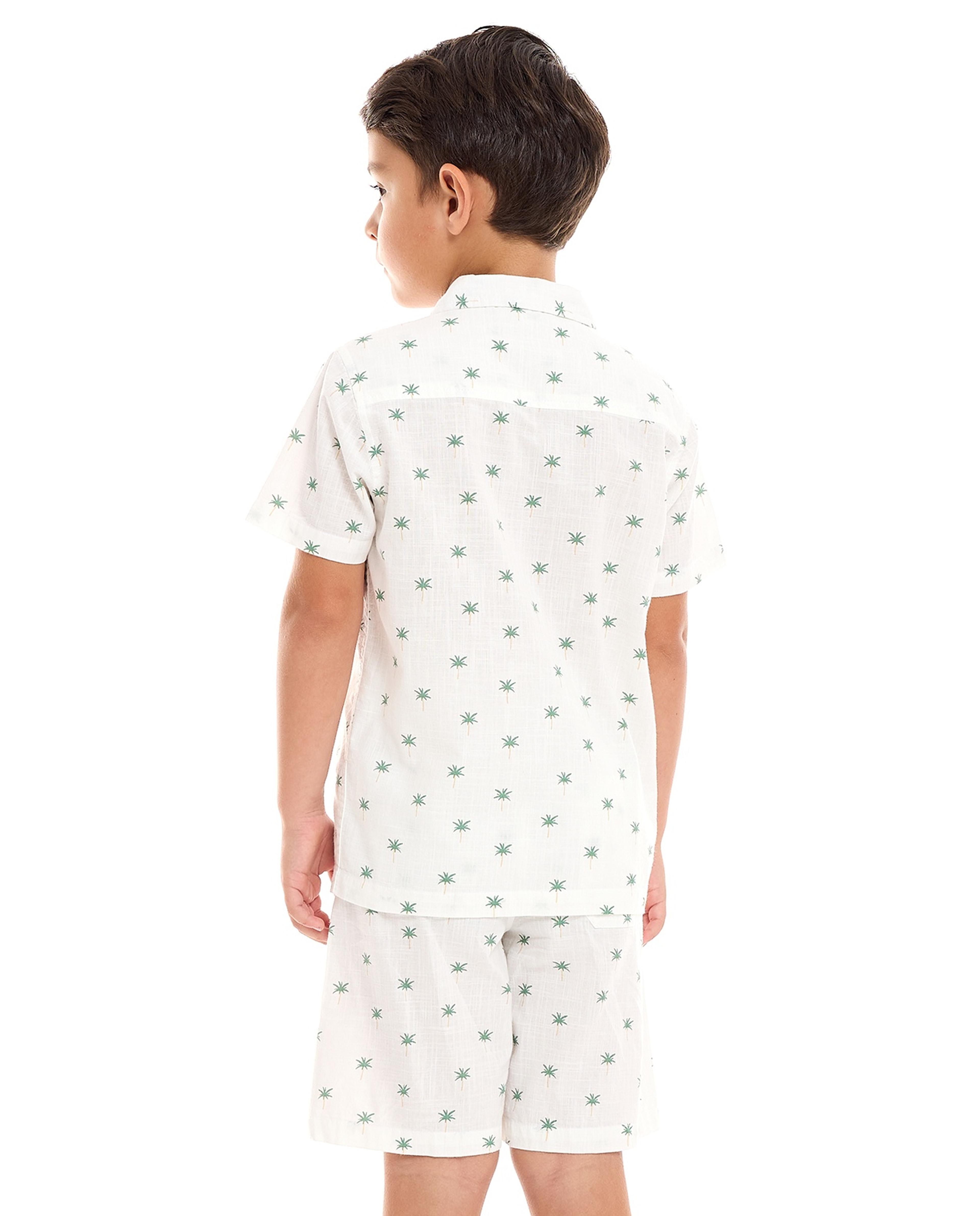 طقم قميص بطبعة وشورت