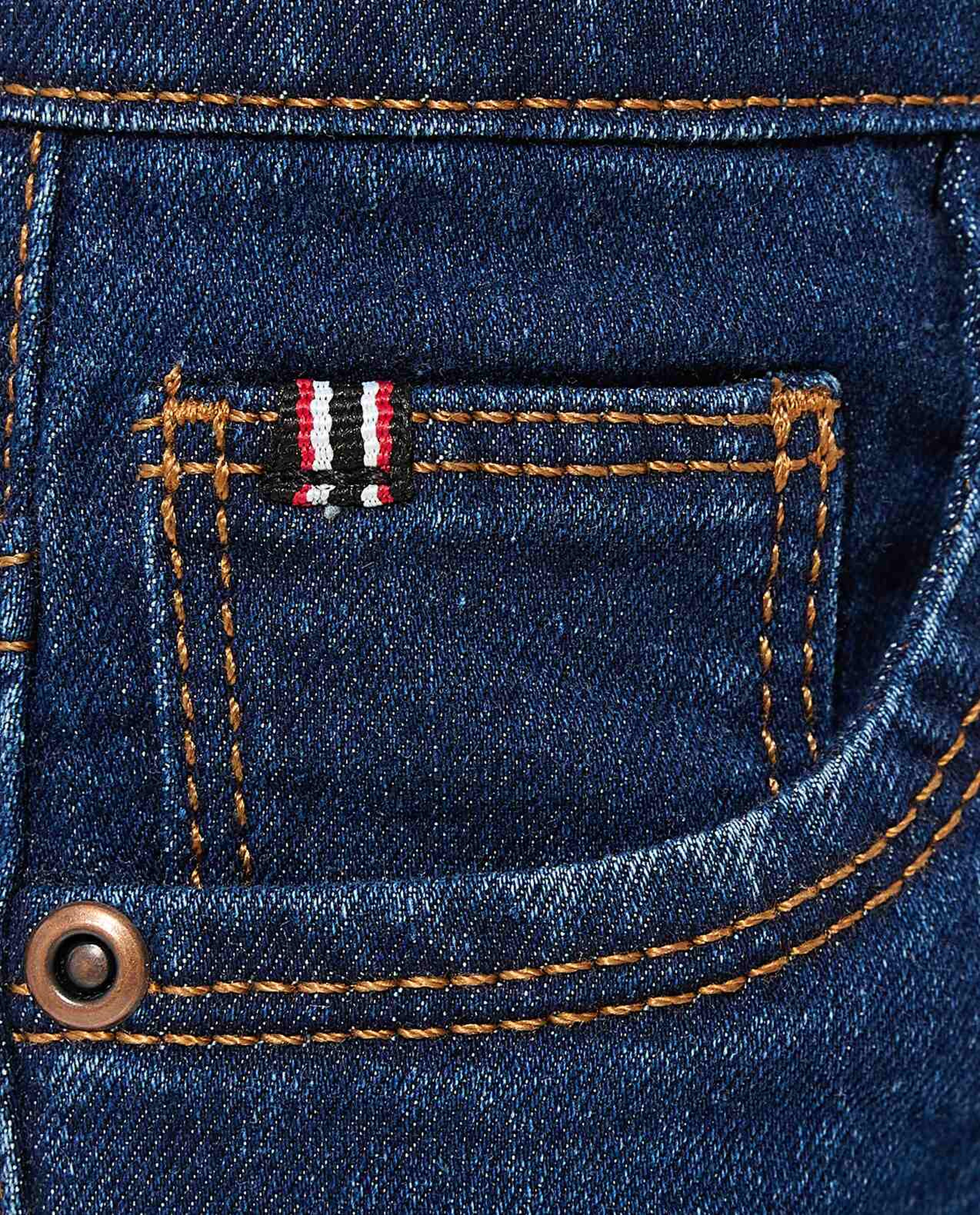 Solid Denim Shorts with Button Closure