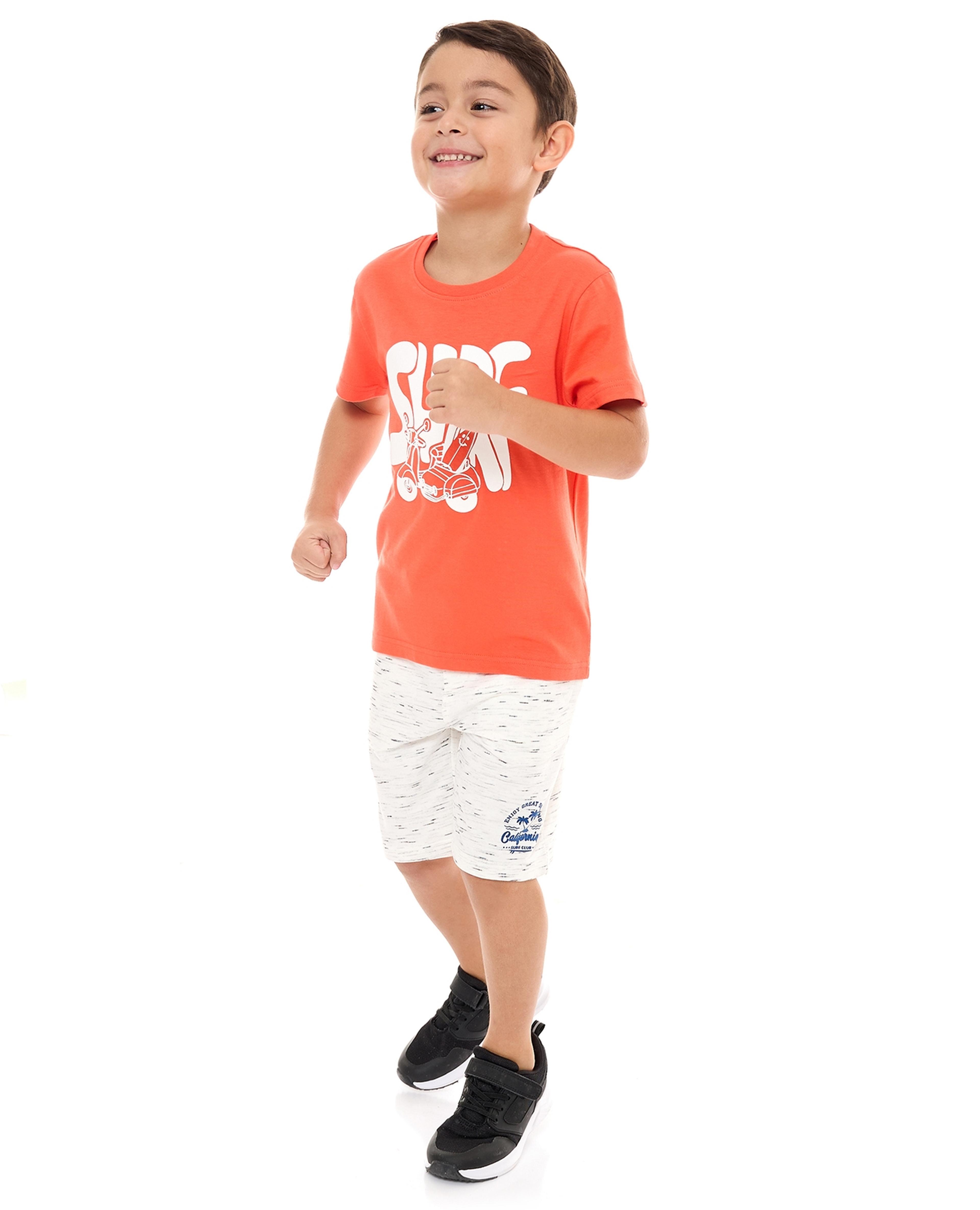 Printed Shorts with Drawstring Waist