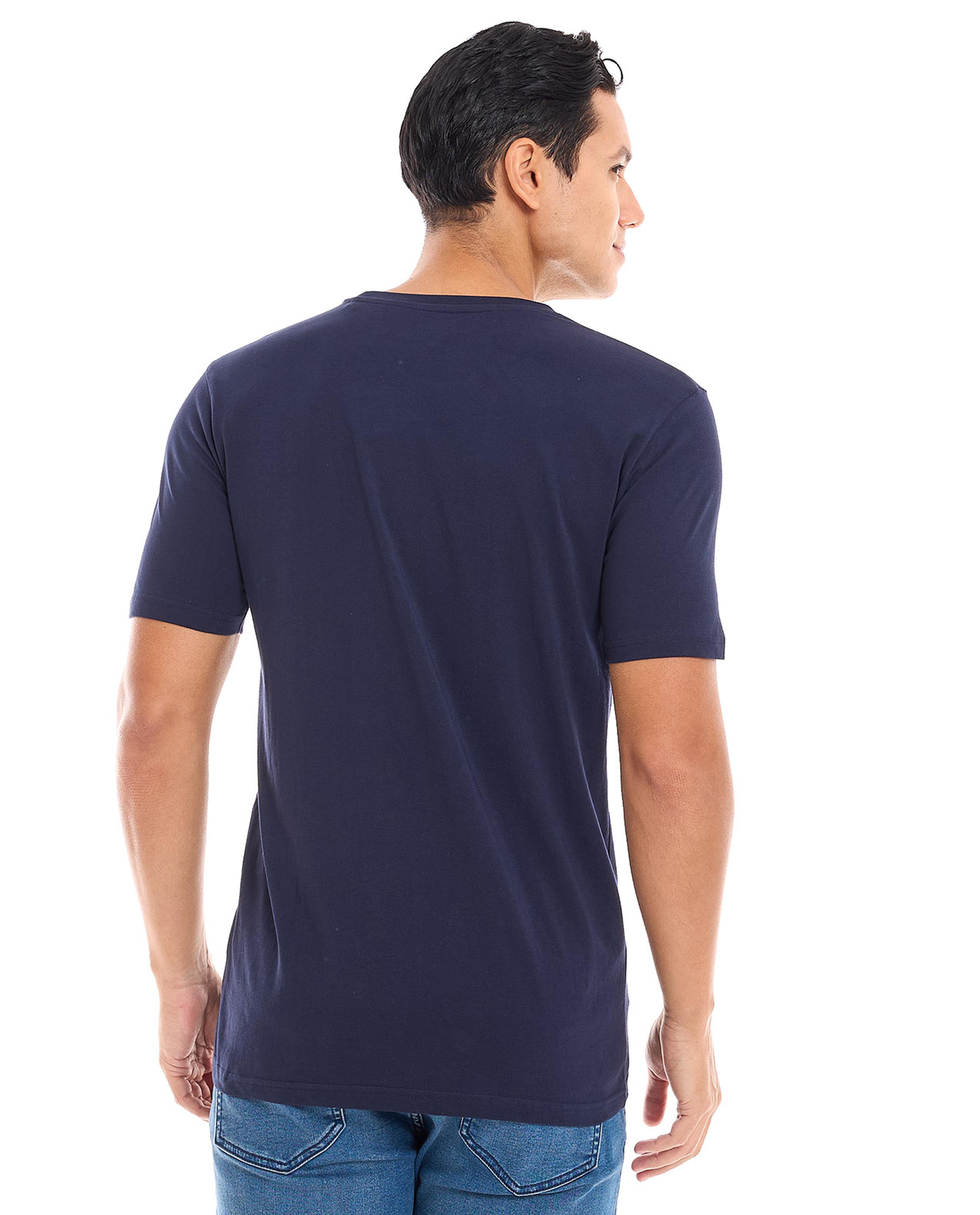 Typography Print T-Shirt with Crew Neck and Short Sleeves