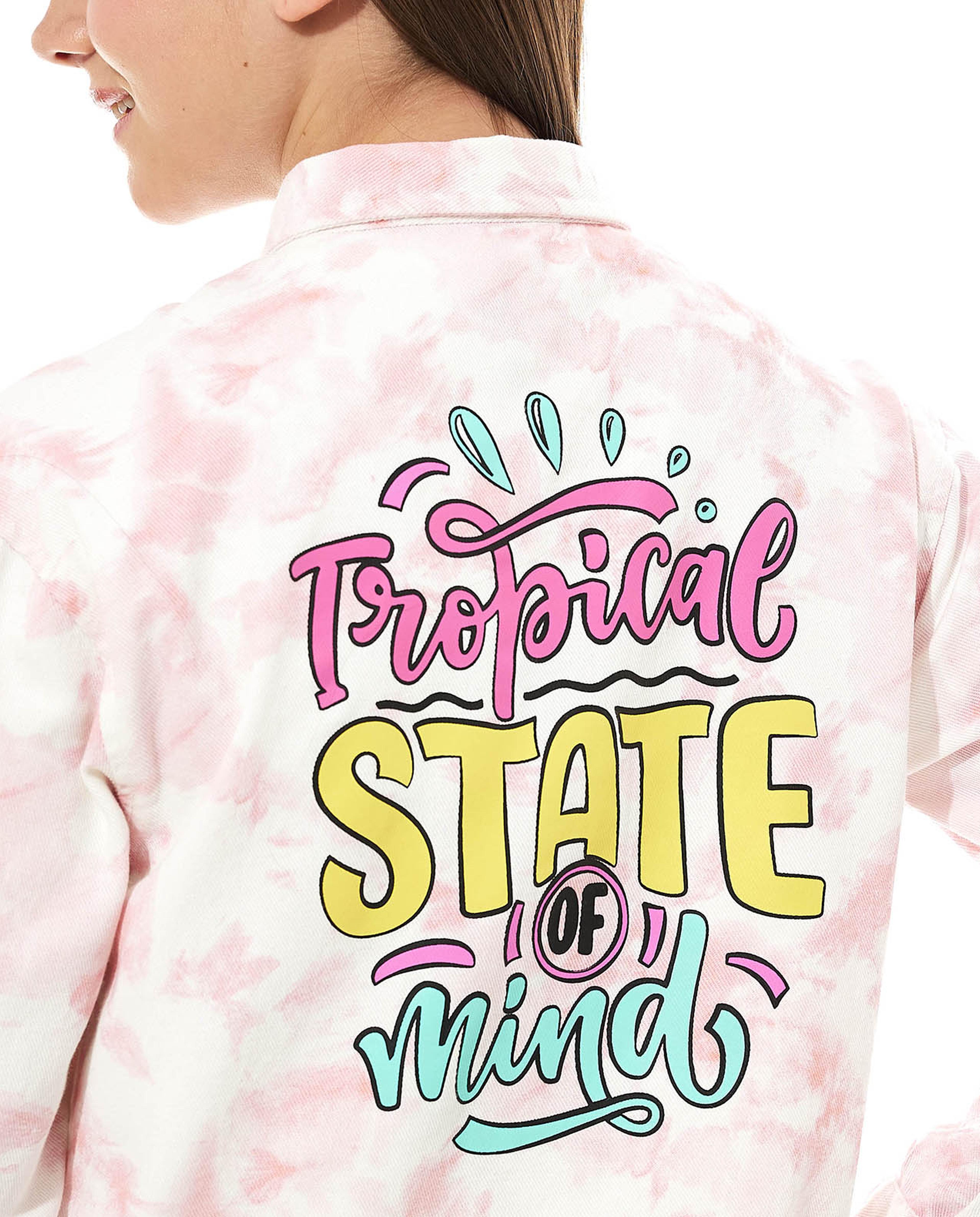 Printed Jacket with Button Closure