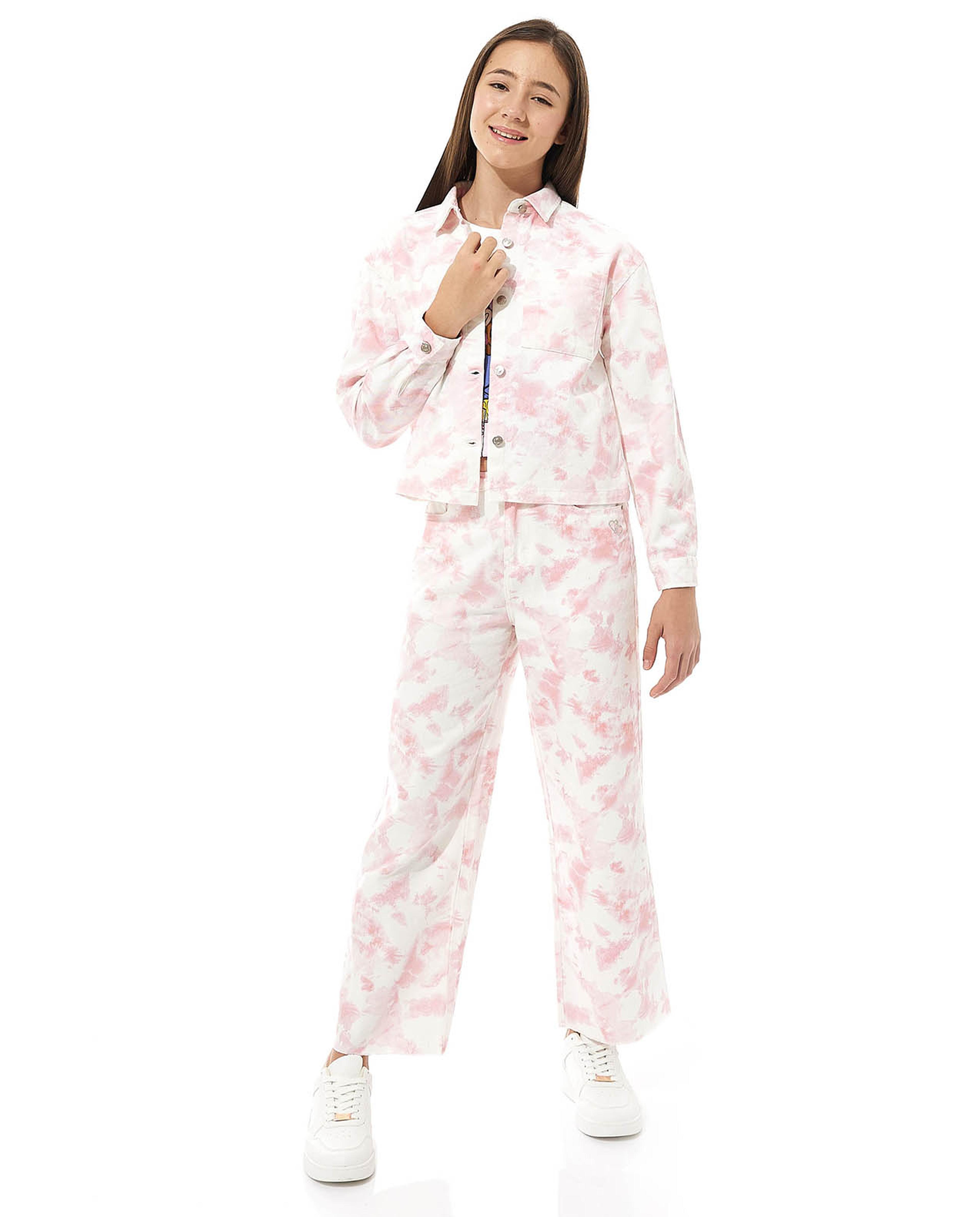 Printed Jacket with Button Closure