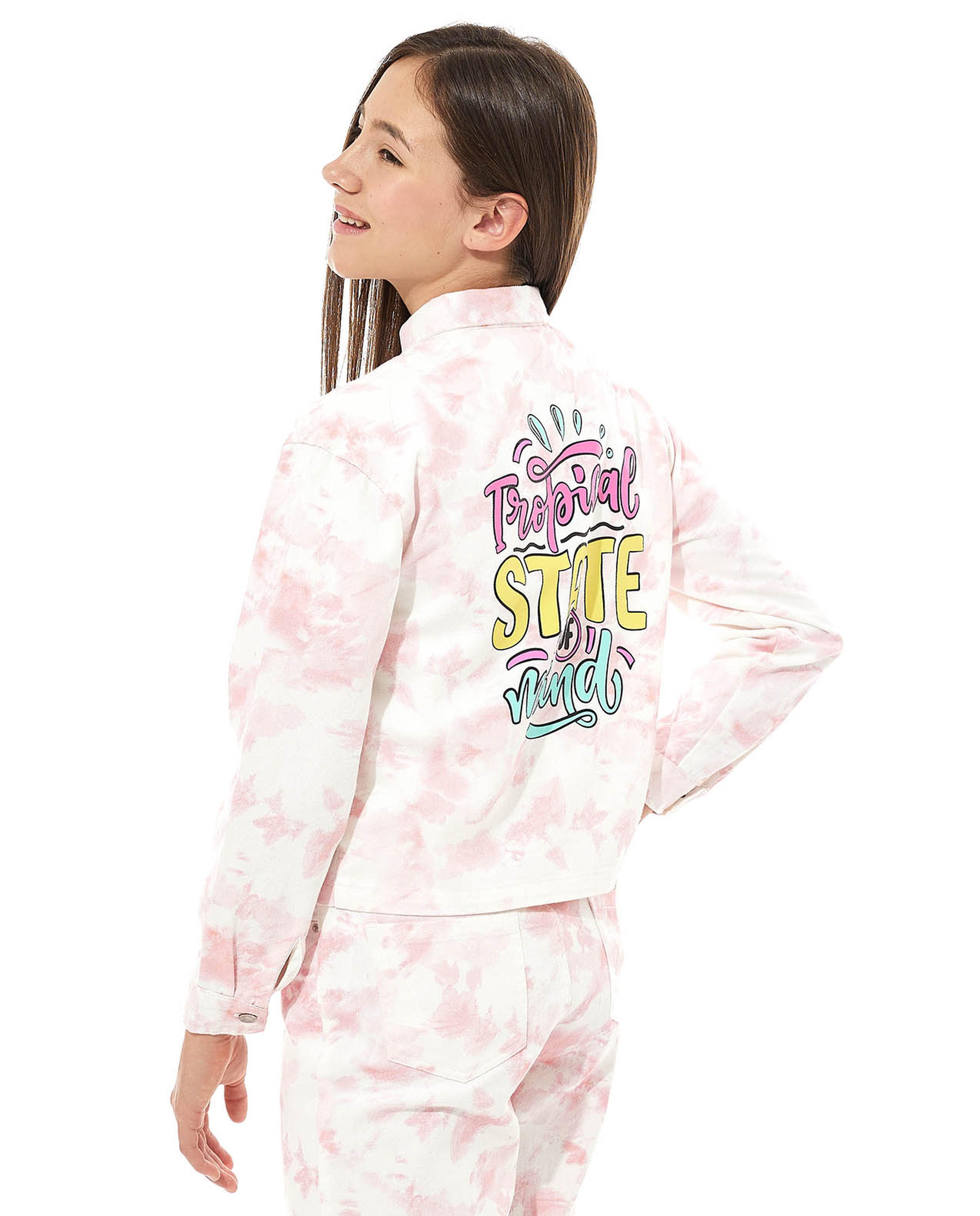 Printed Jacket with Button Closure