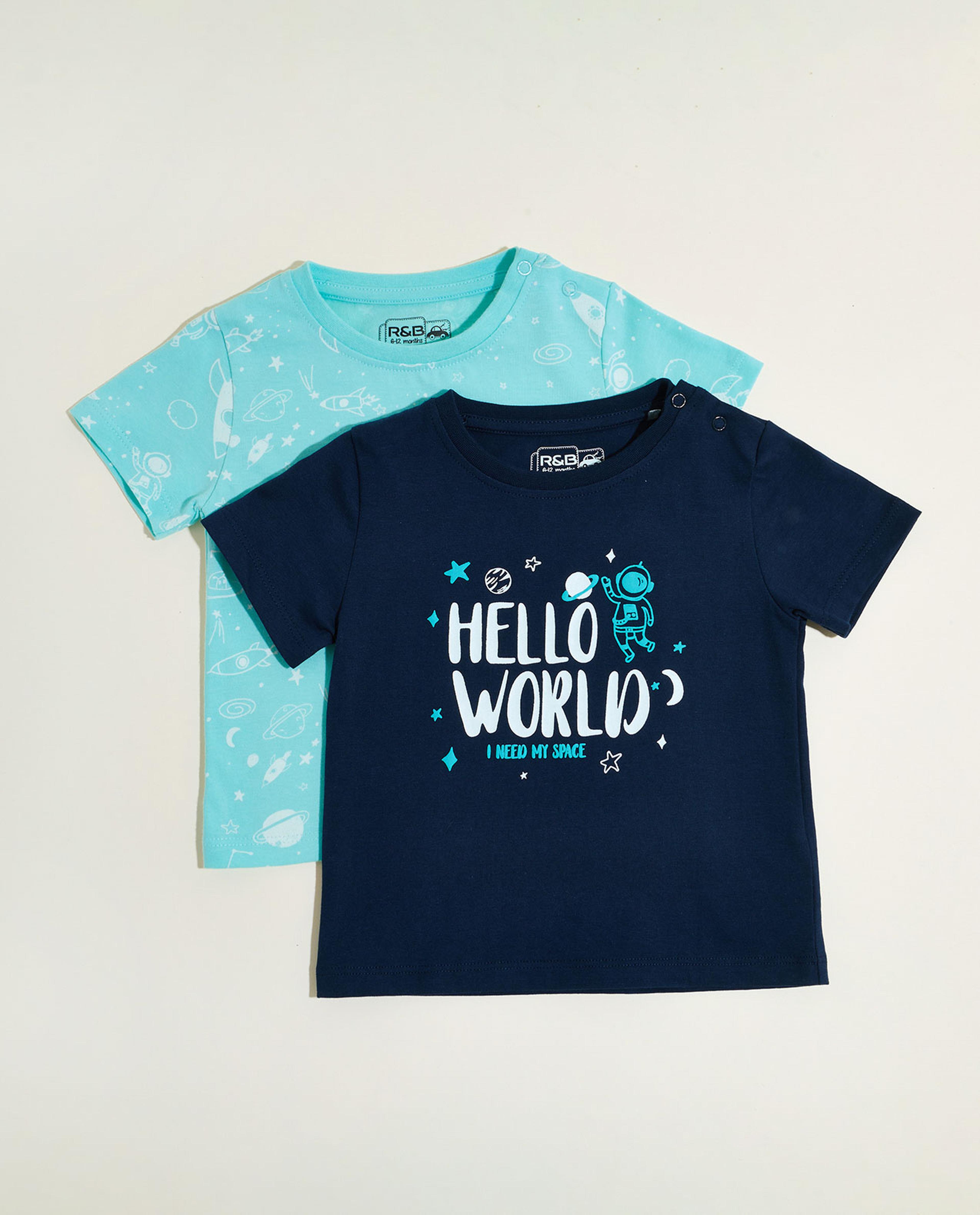 2 Pack Printed T-Shirts with Short Sleeves