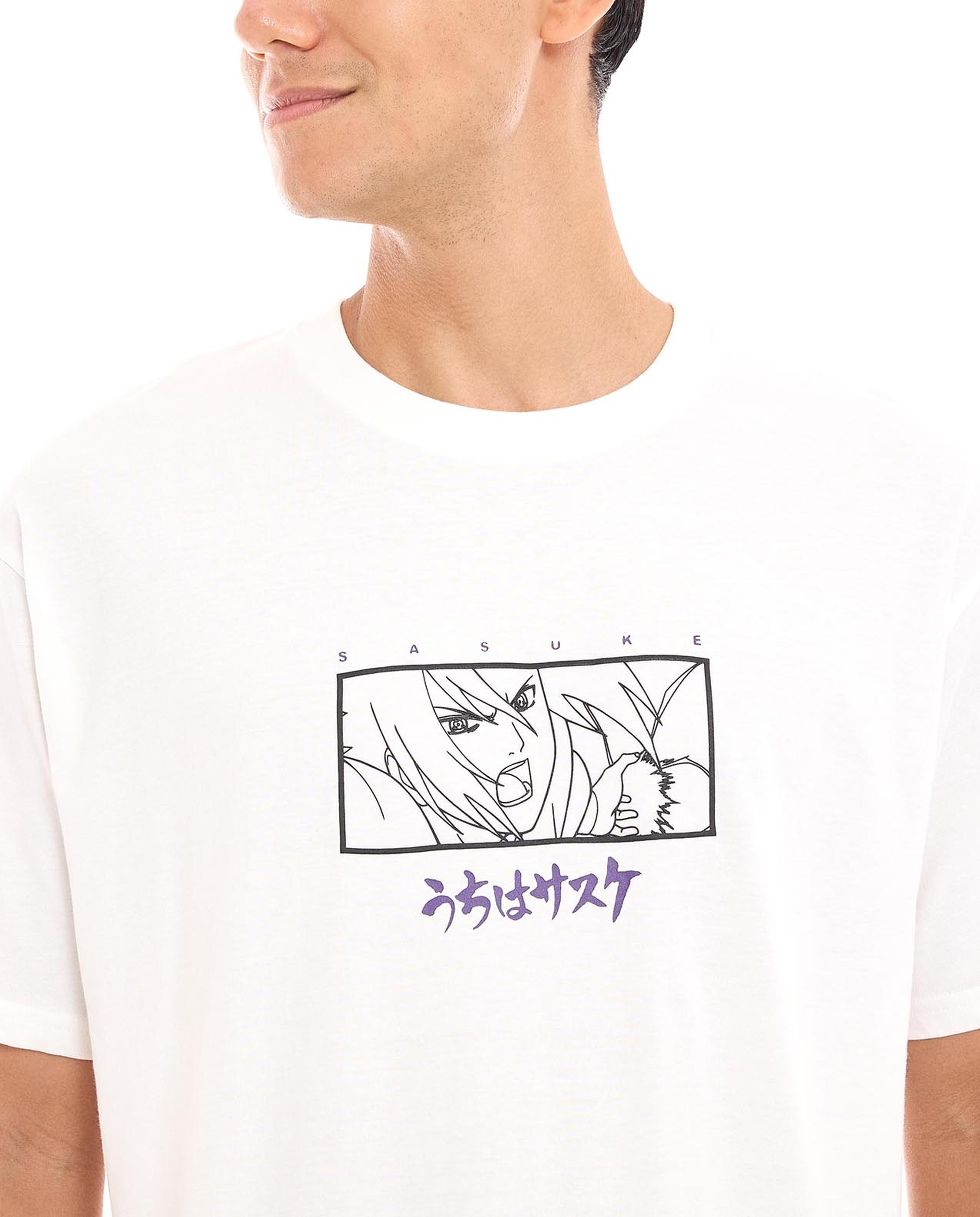 Graphic Print T-Shirt with Crew Neck and Short Sleeves