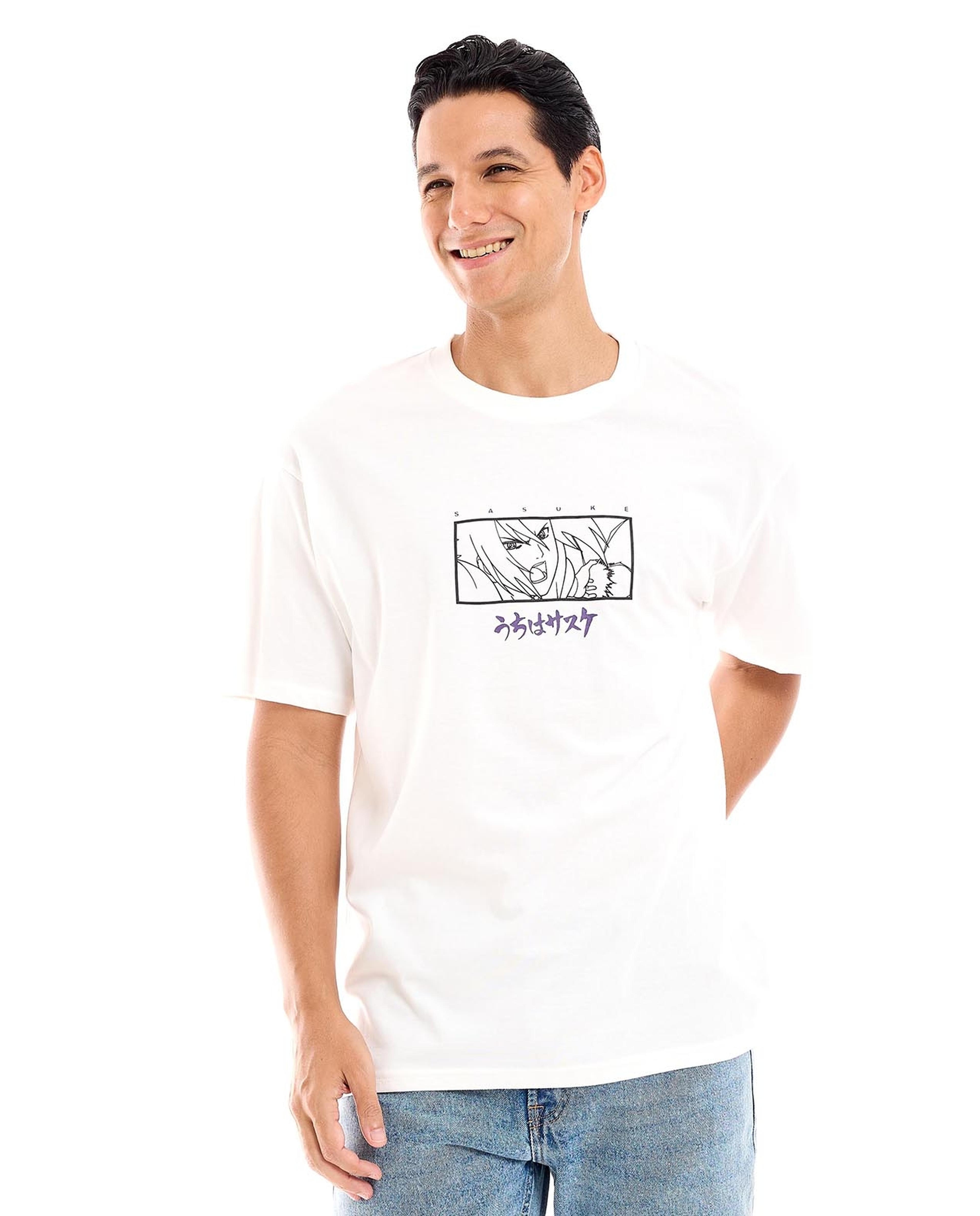 Graphic Print T-Shirt with Crew Neck and Short Sleeves