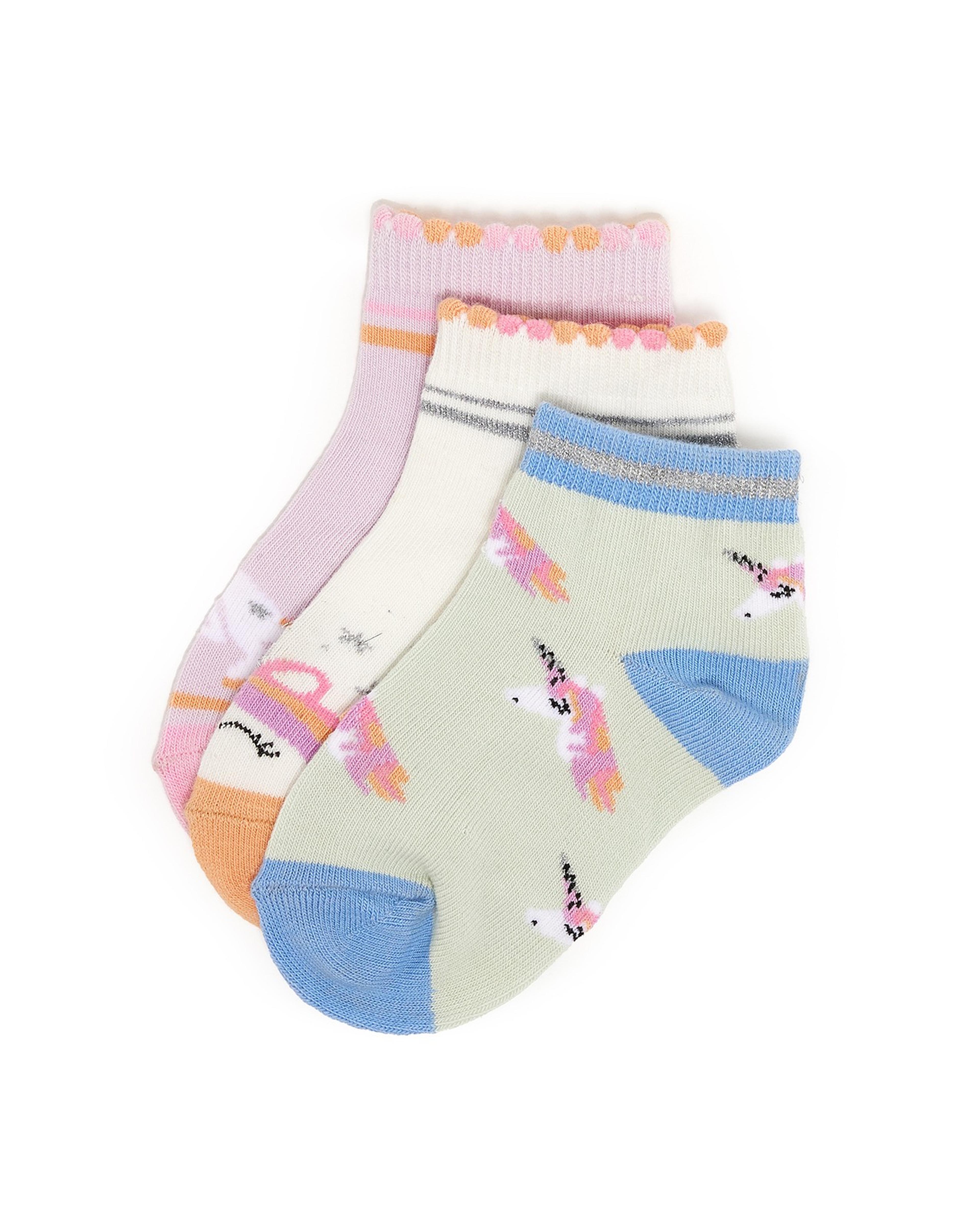Pack of 3 Patterned Ankle Socks