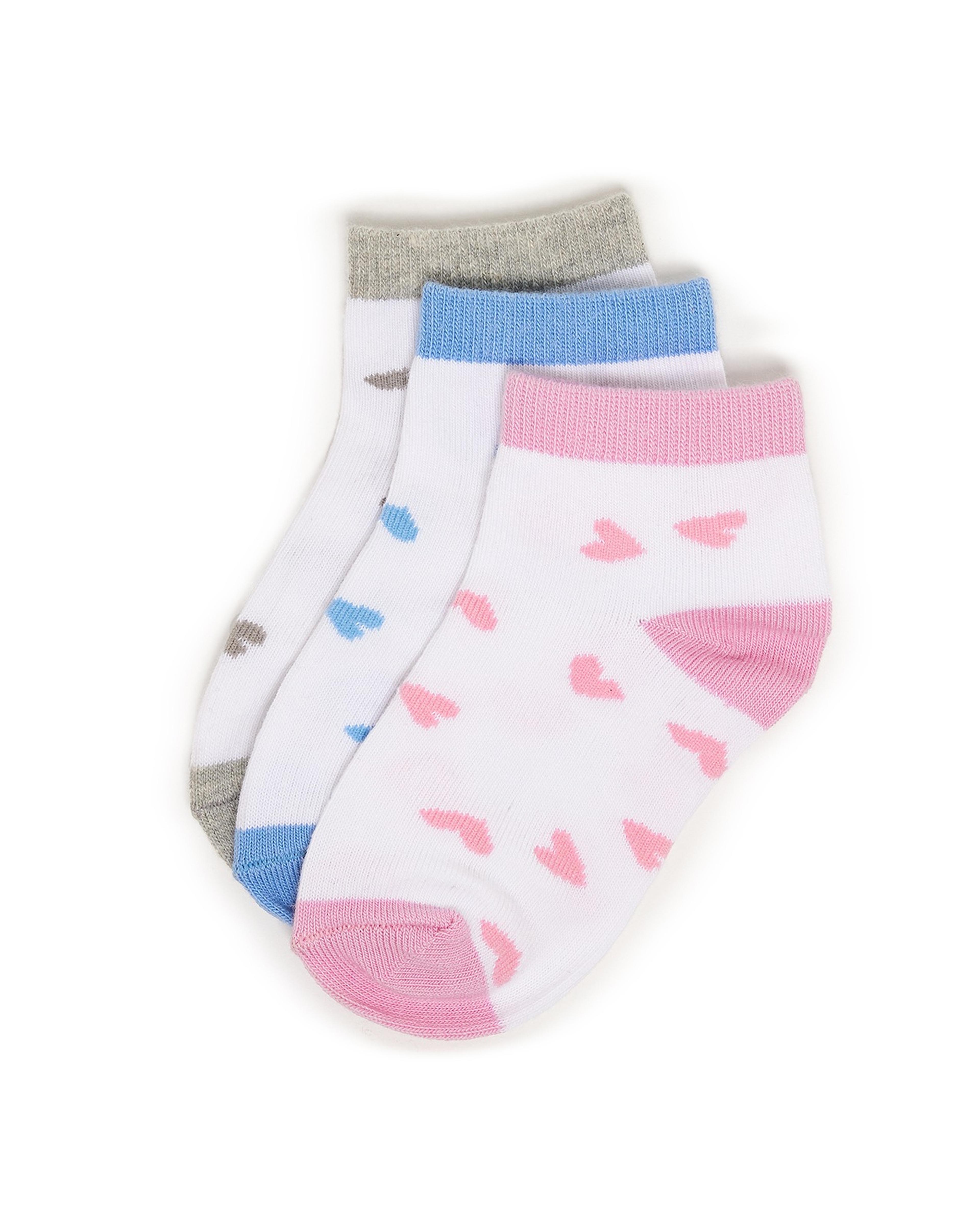Pack of 3 Patterned Ankle Socks