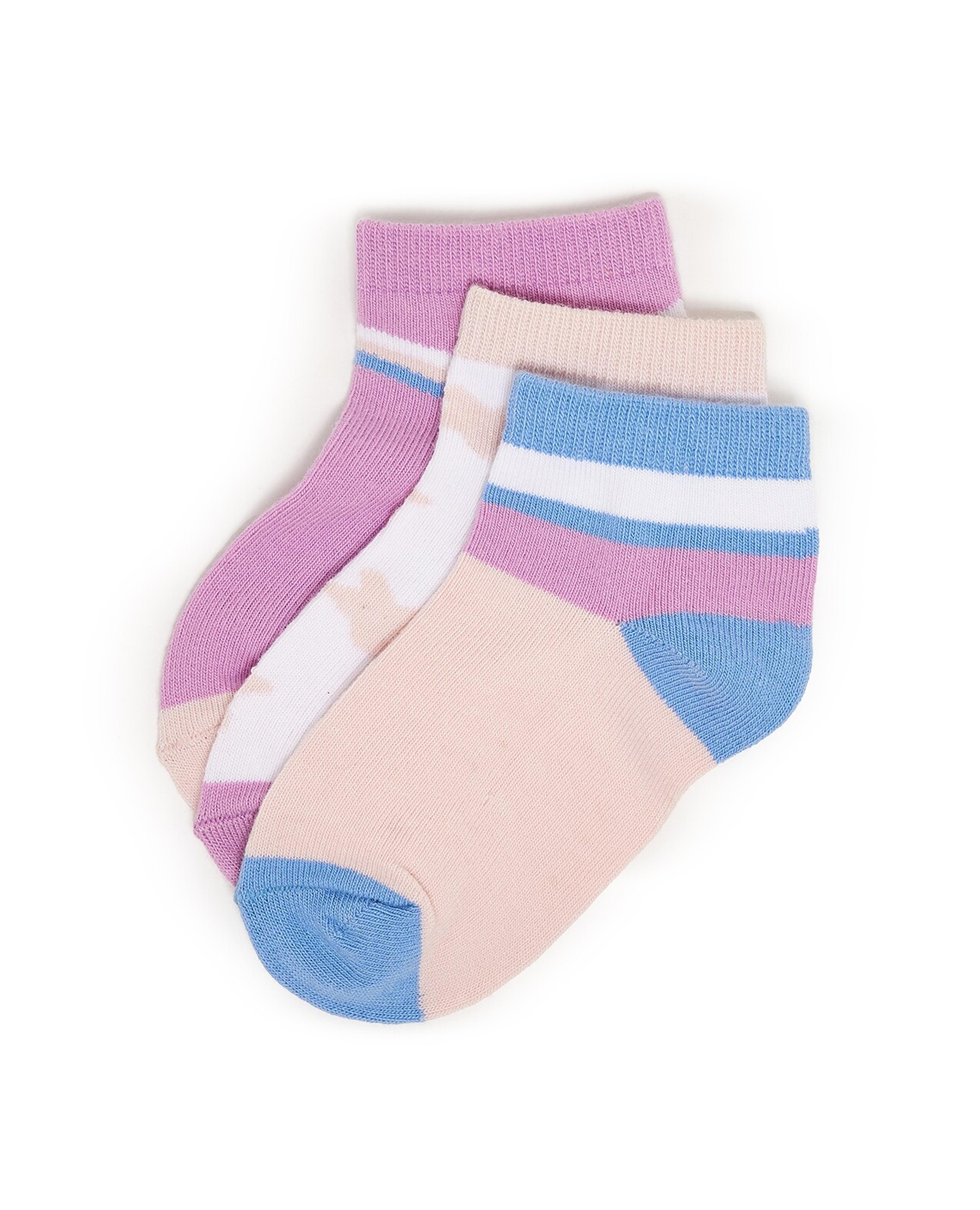 Pack of 3 Patterned Ankle Socks