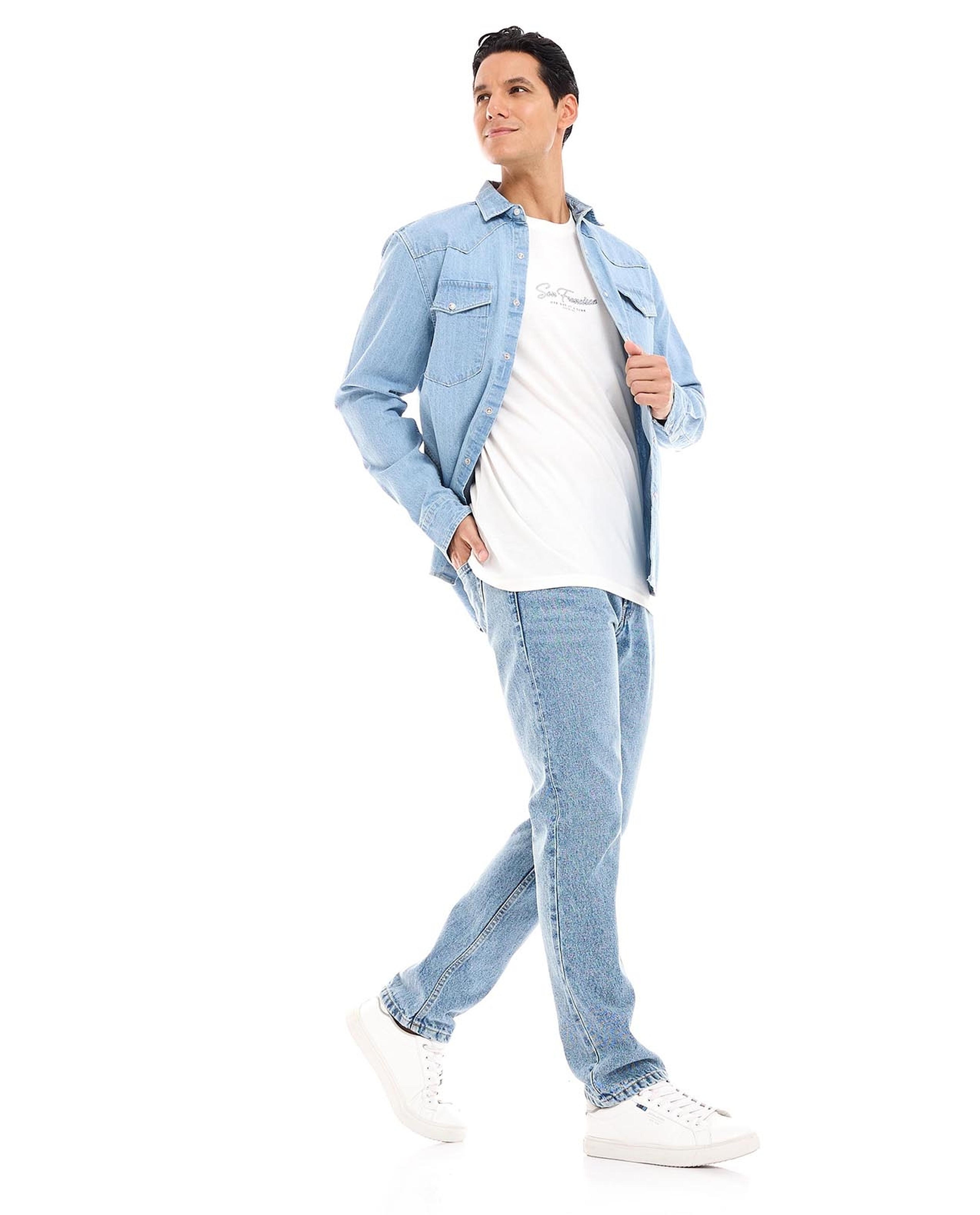 Printed T-Shirt with Crew Neck and Short Sleeves