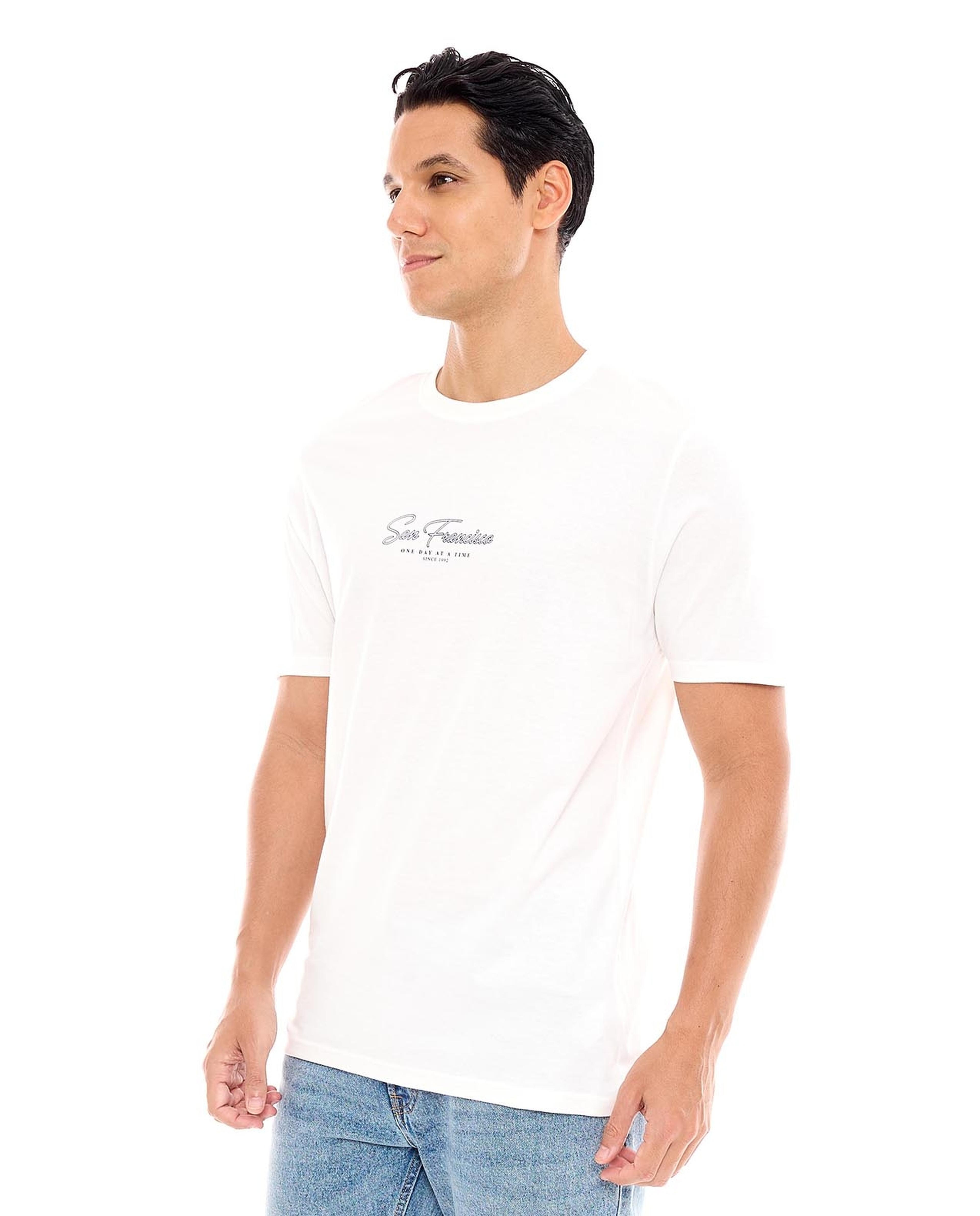 Printed T-Shirt with Crew Neck and Short Sleeves