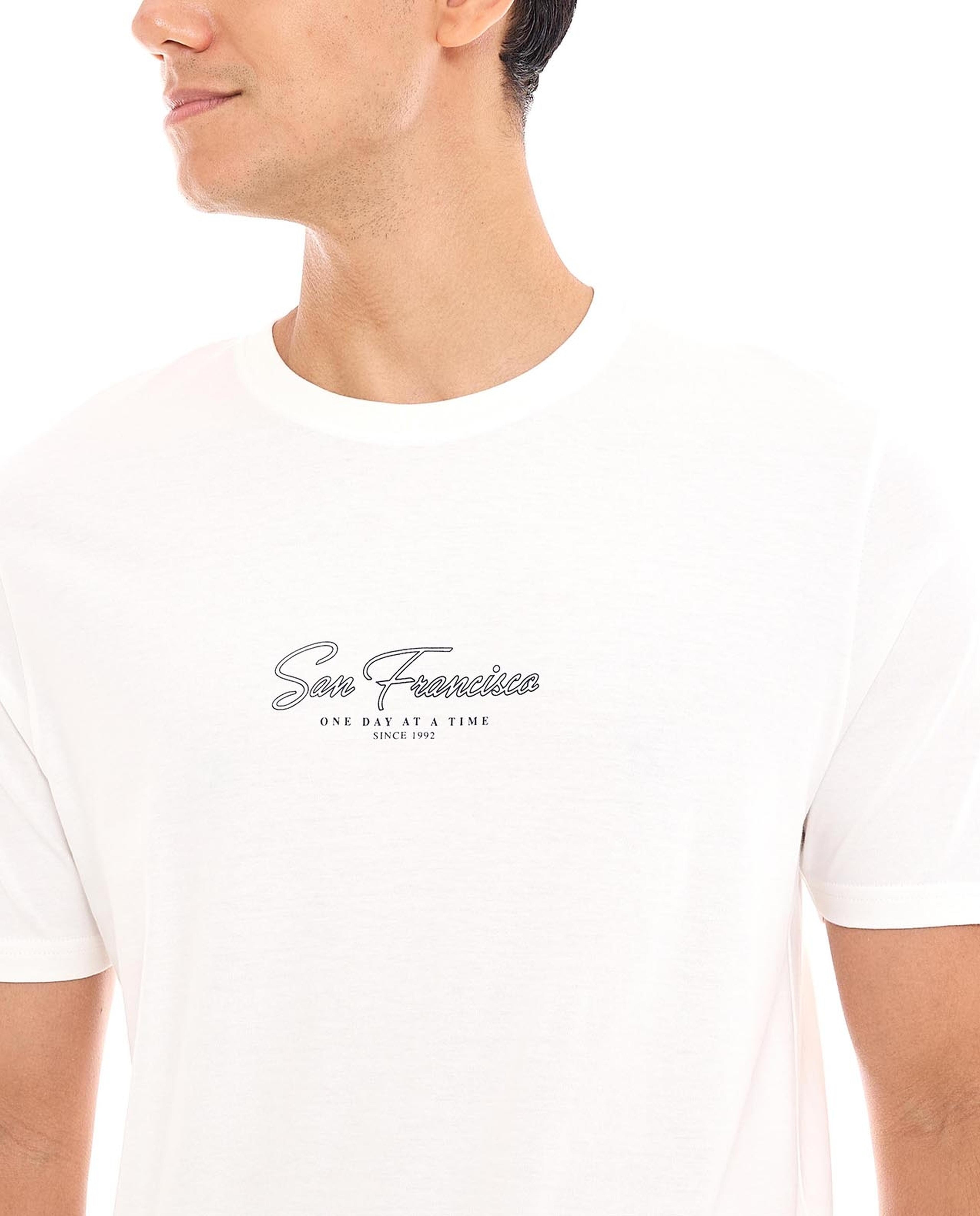 Printed T-Shirt with Crew Neck and Short Sleeves