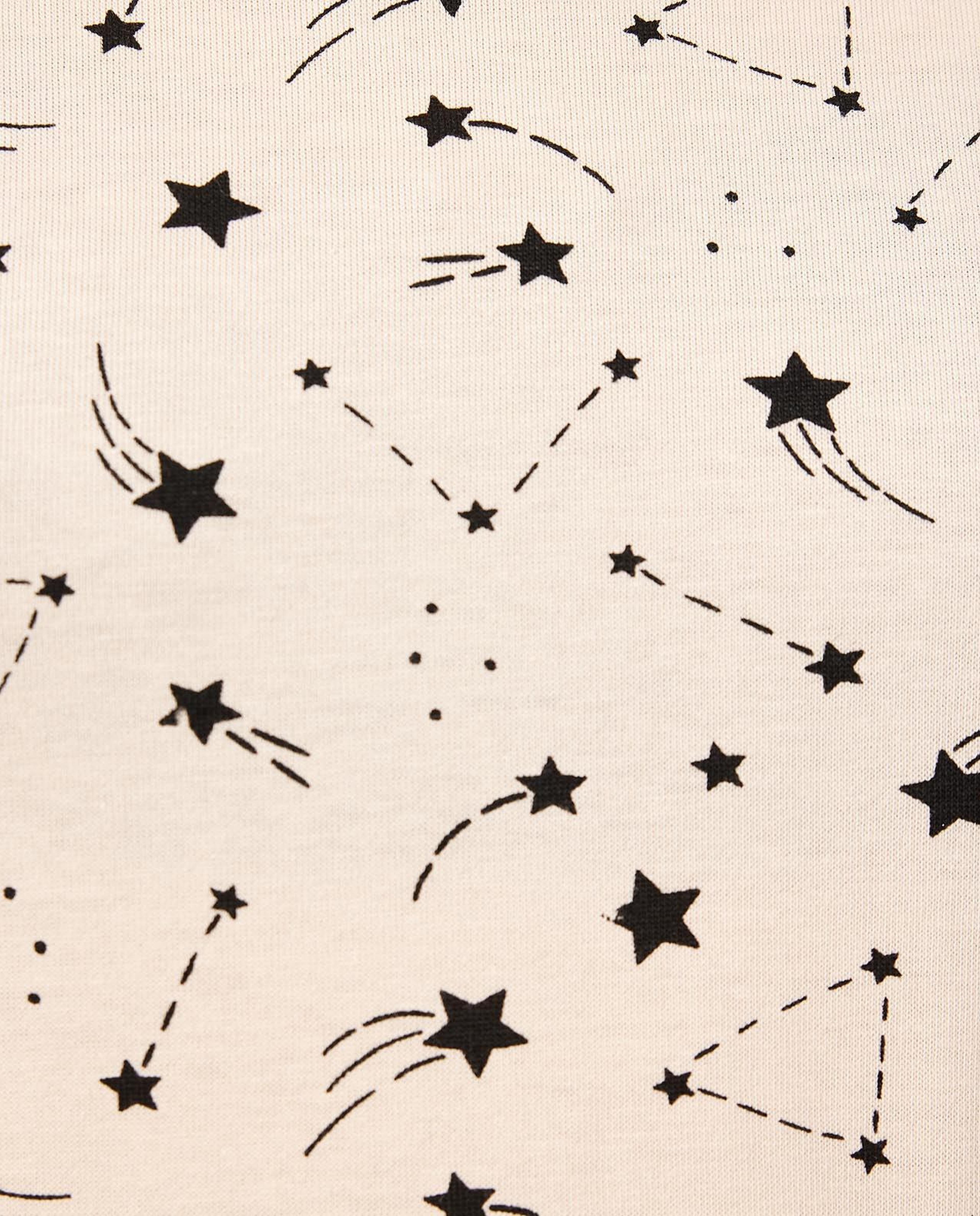 Printed Nightdress with Crew Neck and Short Sleeves