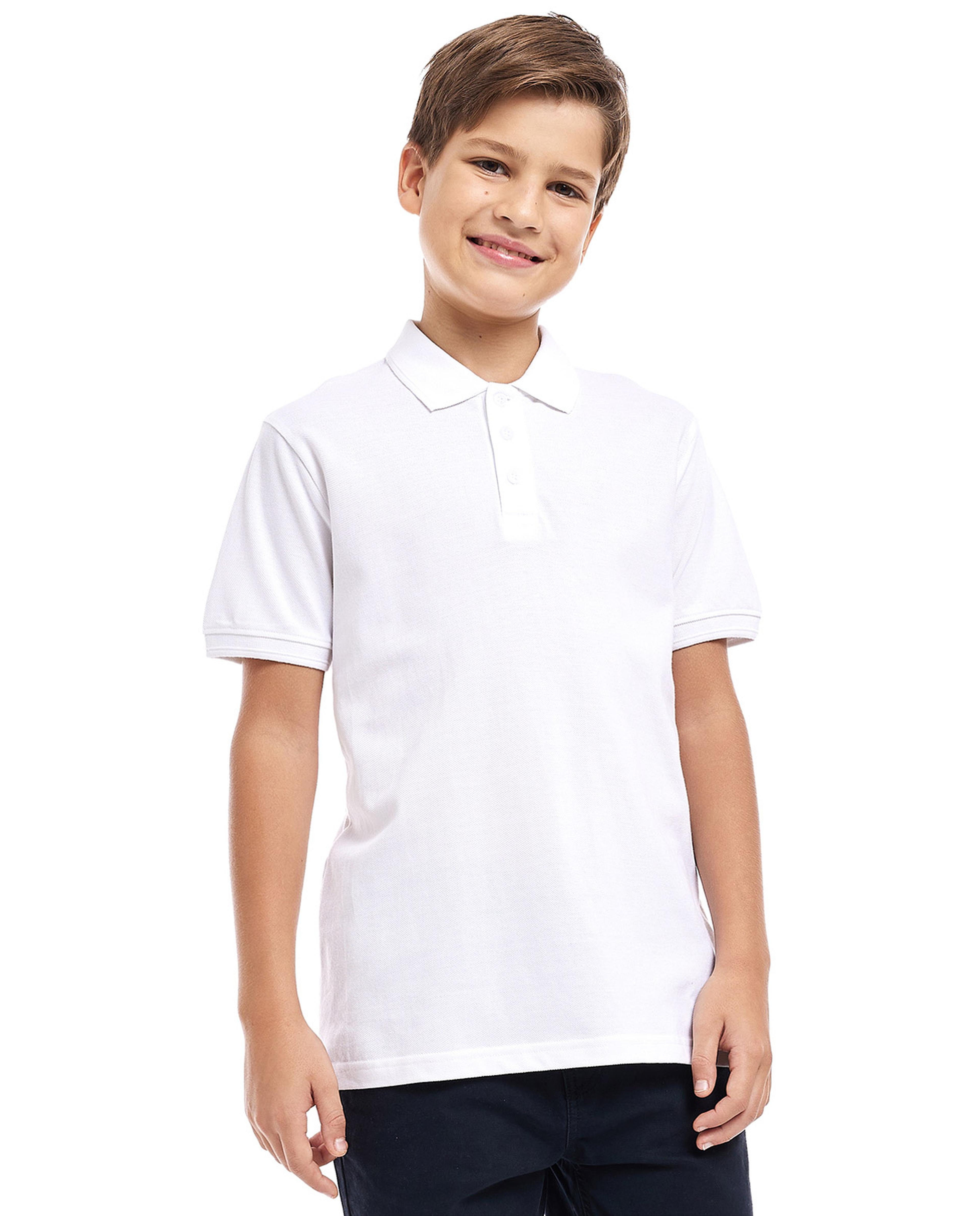2 Pack Solid Polo T-Shirts with Short Sleeves