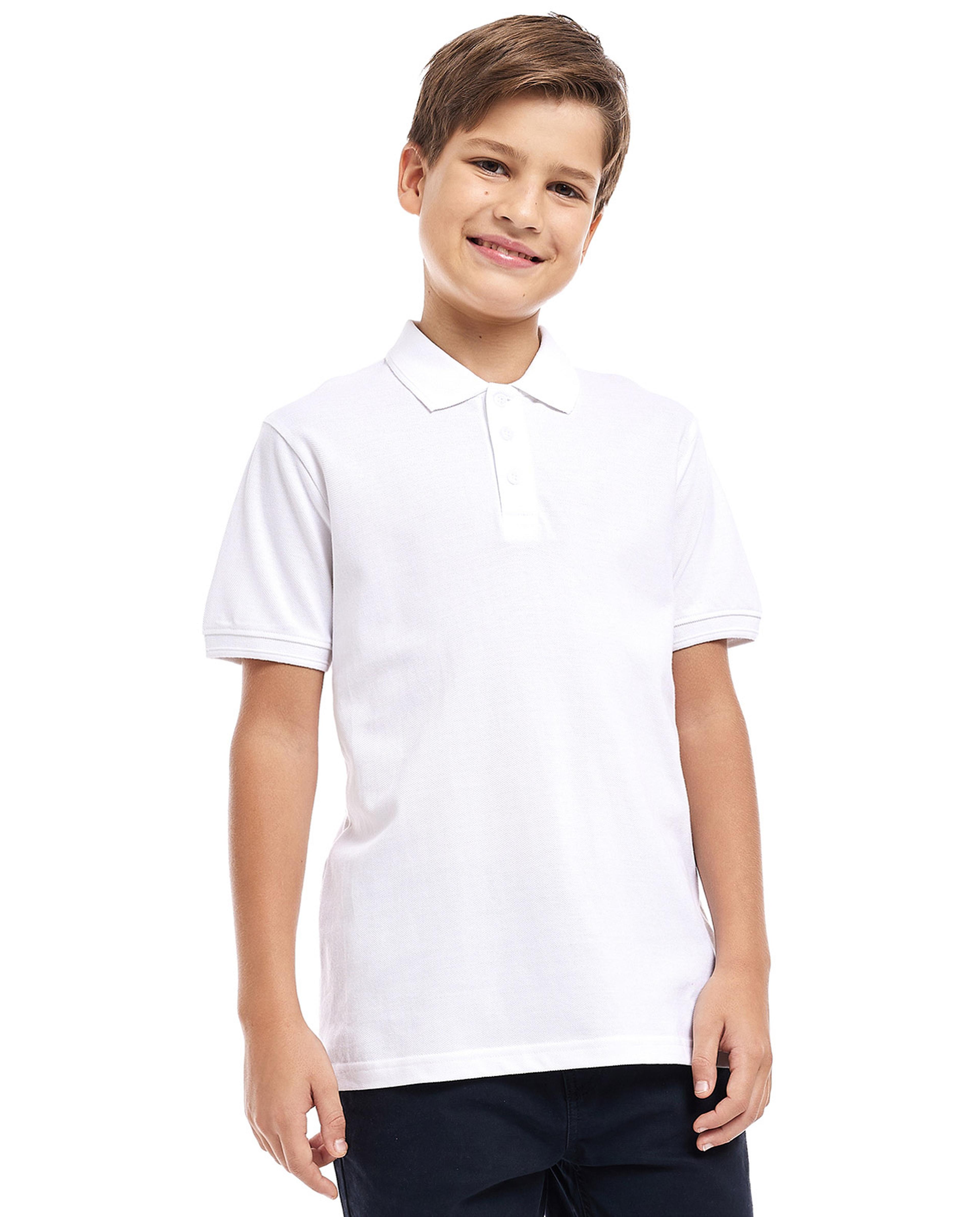 2 Pack Solid Polo T-Shirts with Short Sleeves