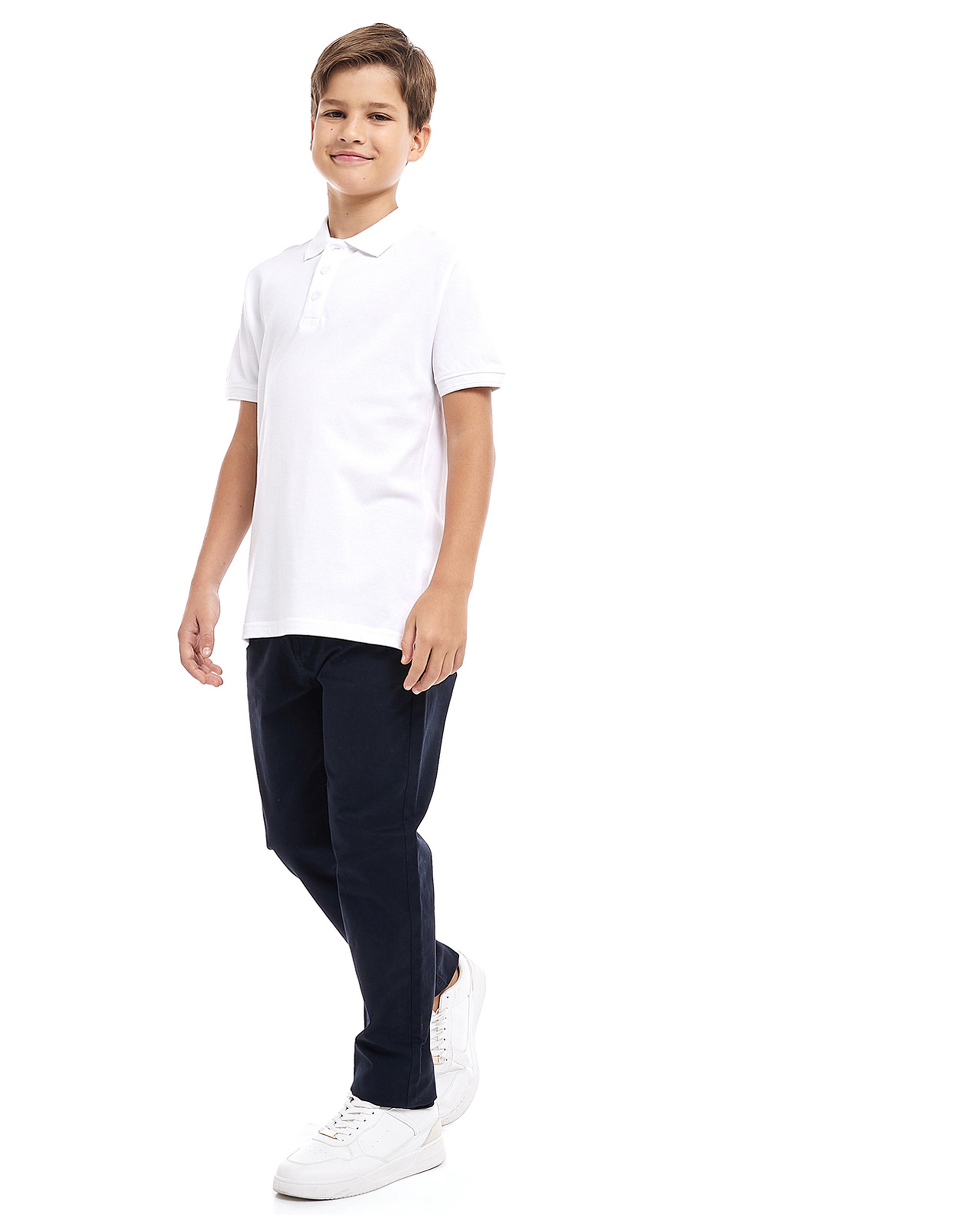 2 Pack Solid Polo T-Shirts with Short Sleeves
