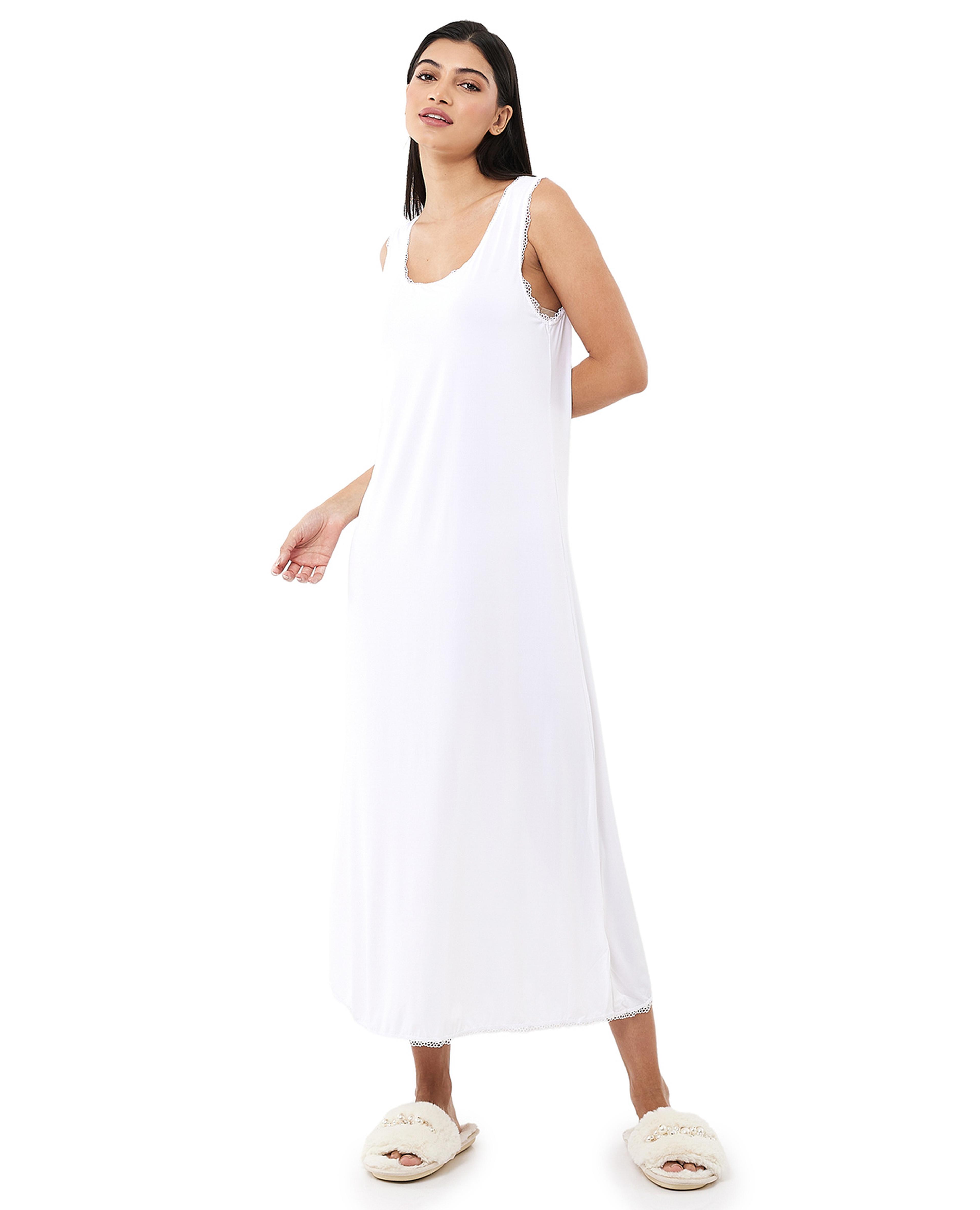 Lace Trim Slip Nightdress