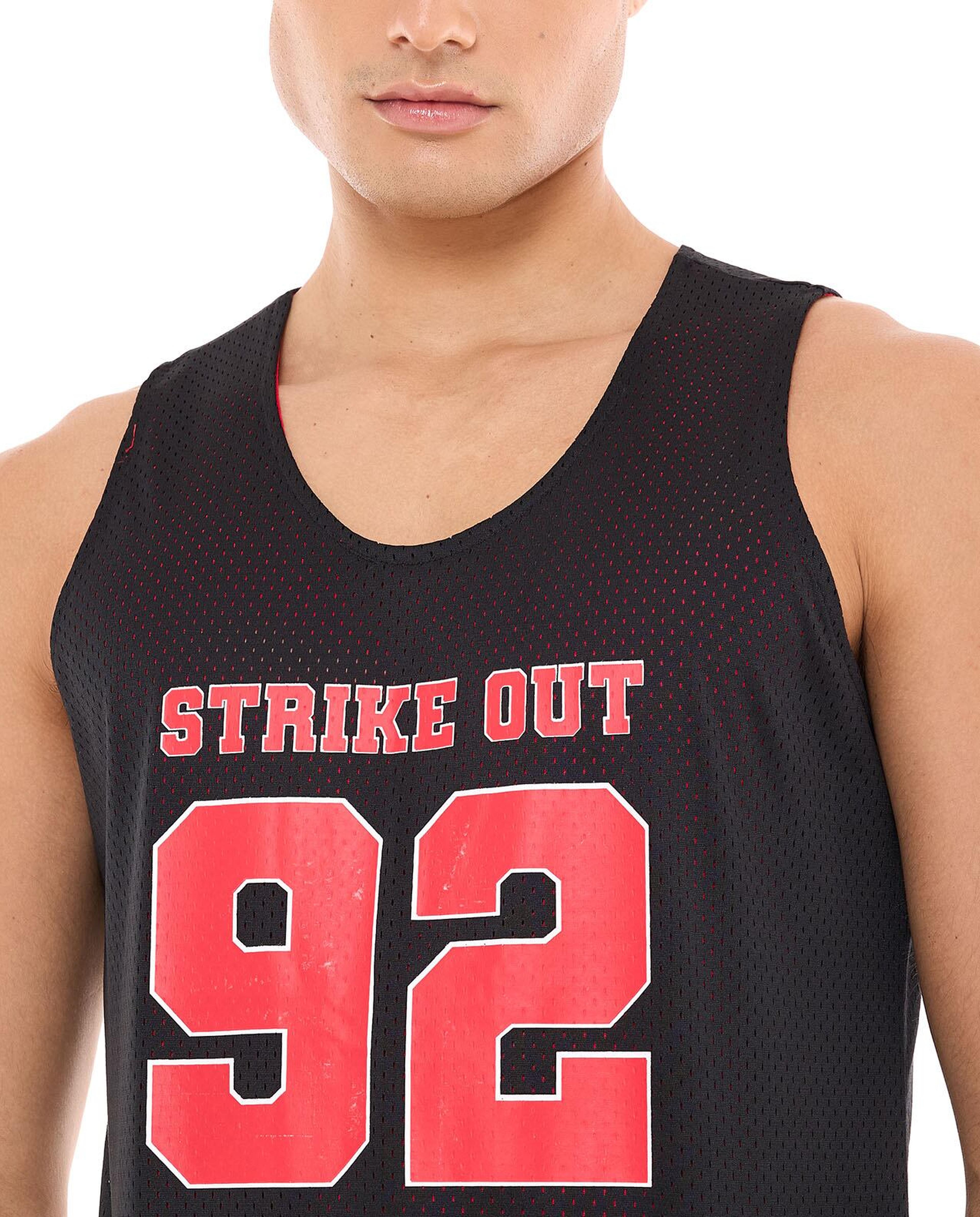 توب نشط مطبوع بدون أكمام