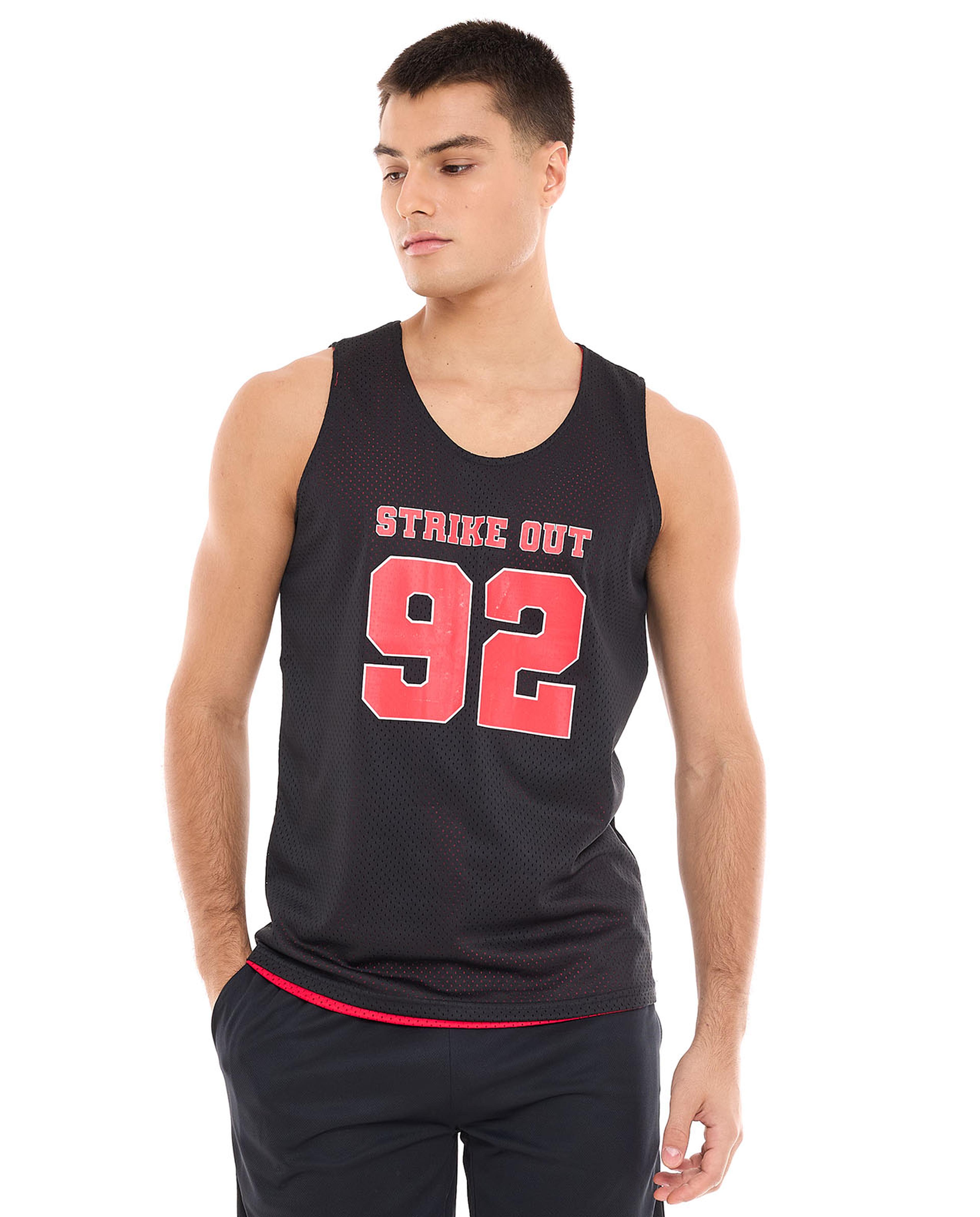 توب نشط مطبوع بدون أكمام