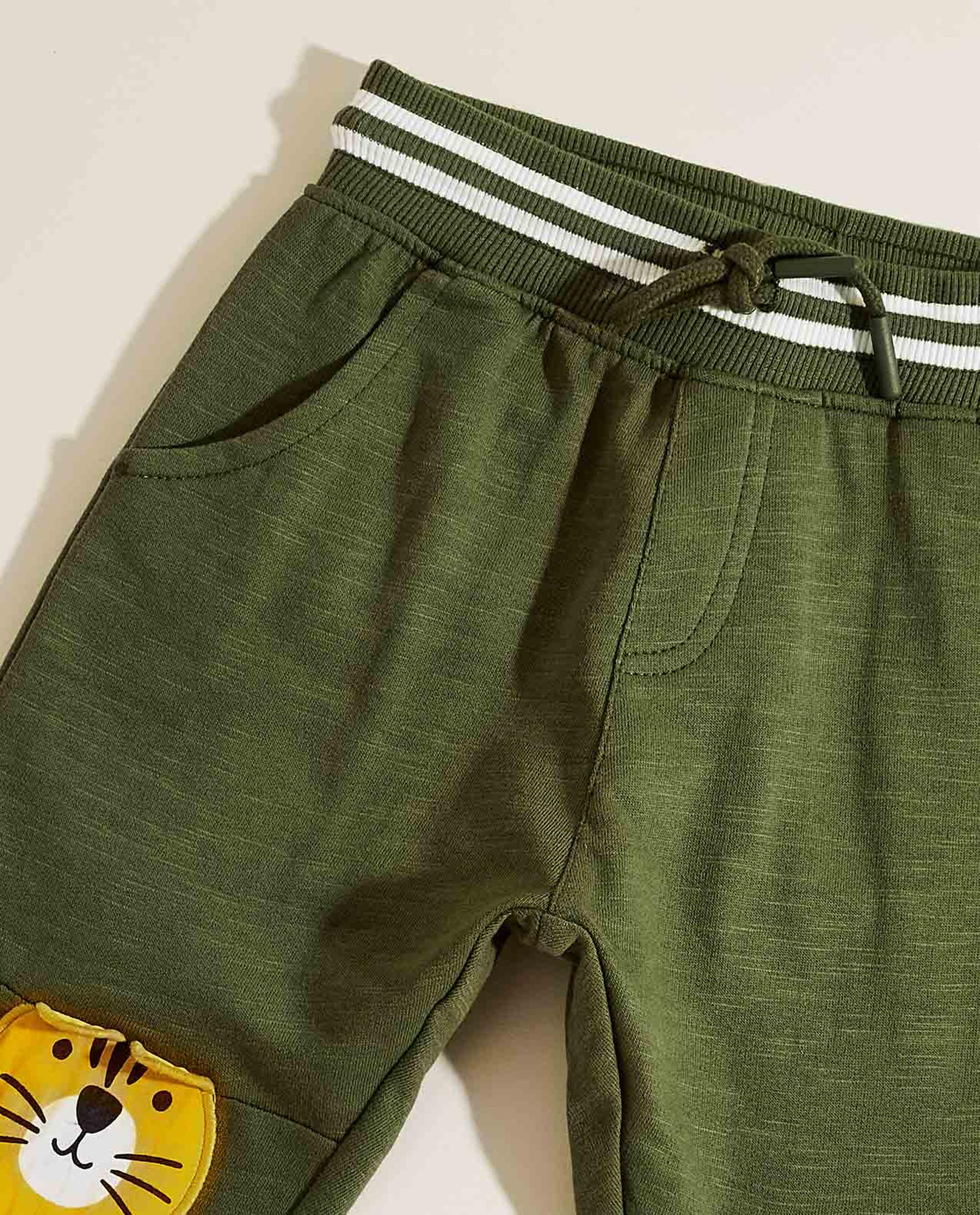 Applique Detail Joggers with Drawstring Waist