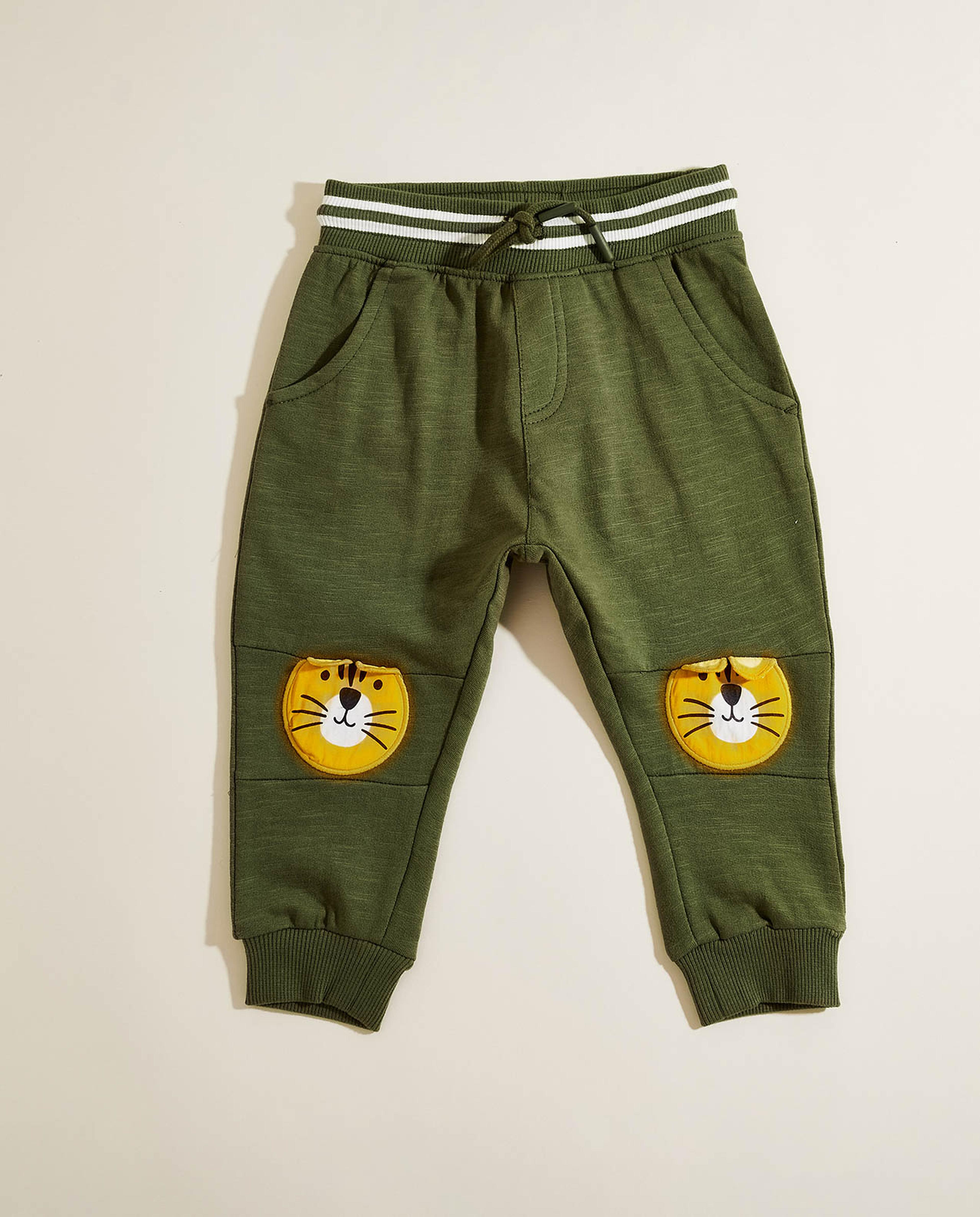 Applique Detail Joggers with Drawstring Waist