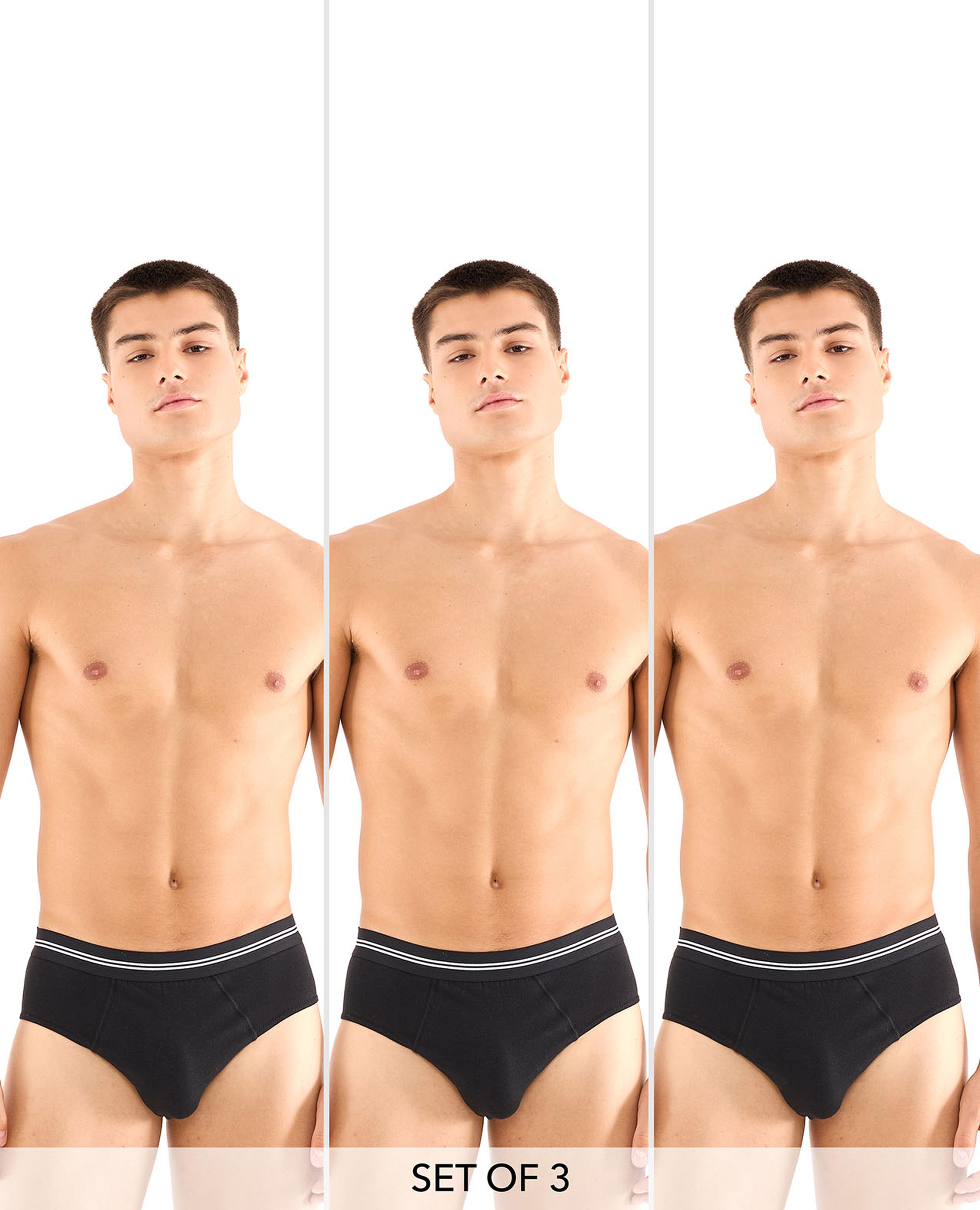 Pack of 3 Striped Waistband Briefs