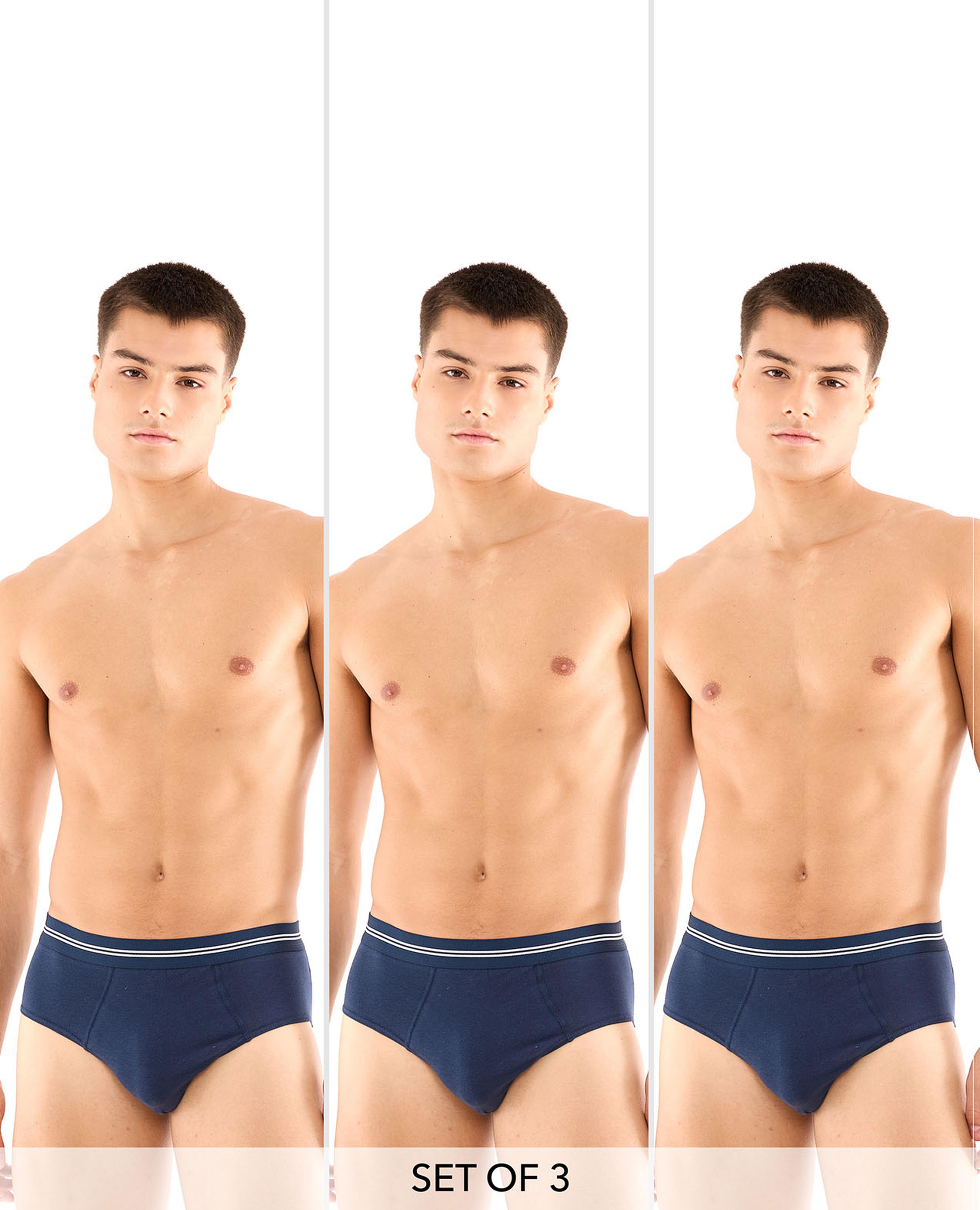 Pack of 3 Striped Waistband Briefs