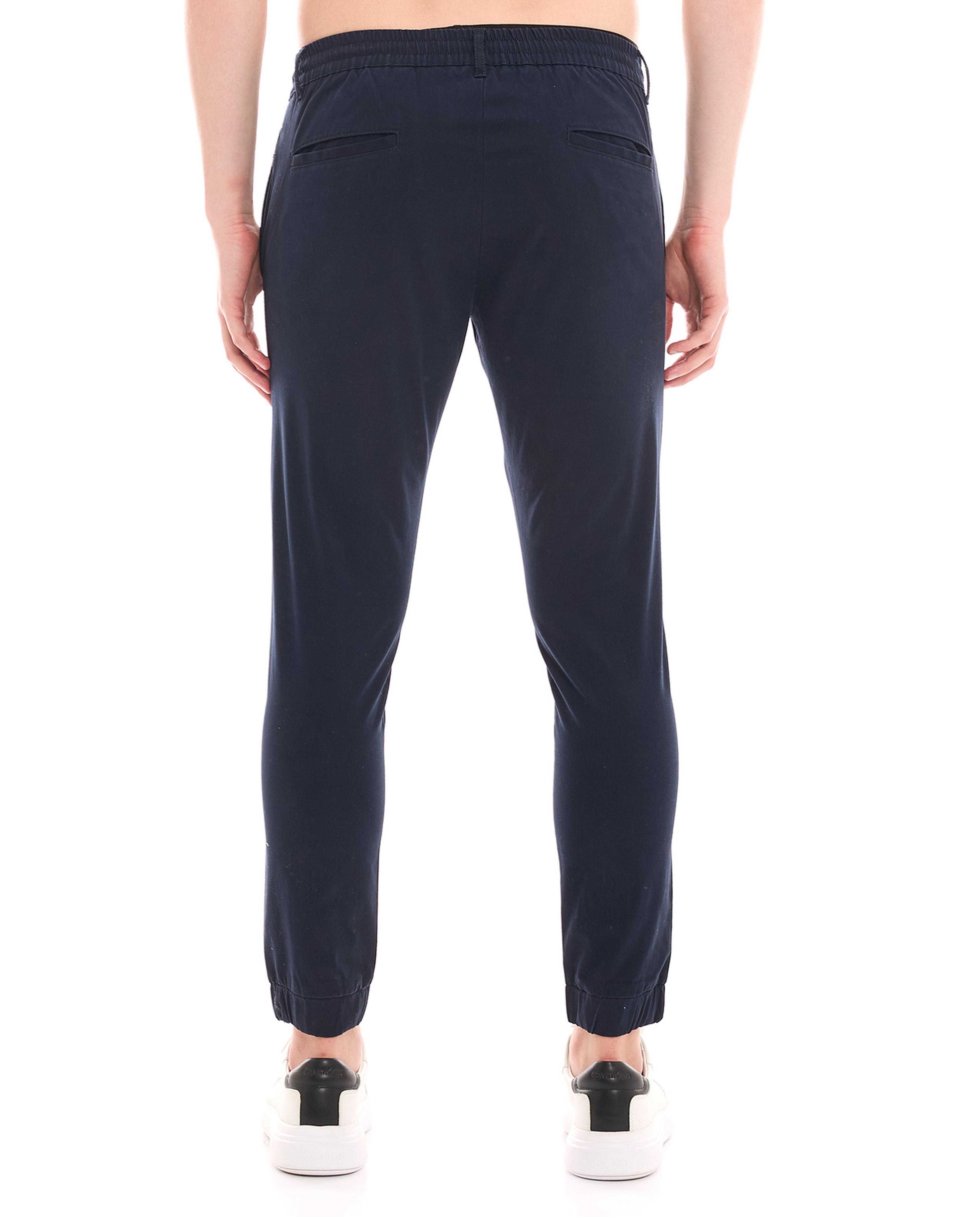 Solid Jogger Pants with Drawstring Waist