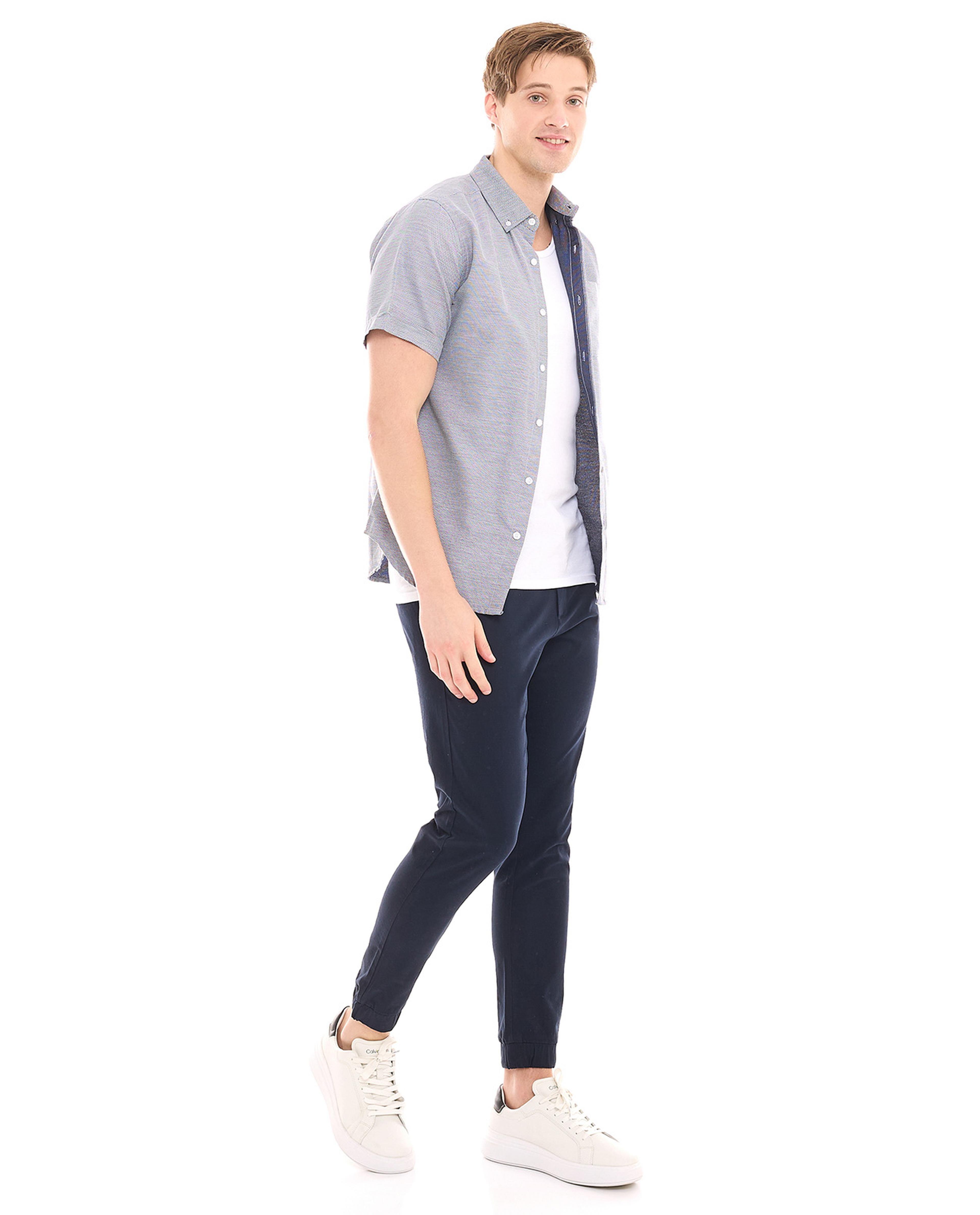 Solid Jogger Pants with Drawstring Waist