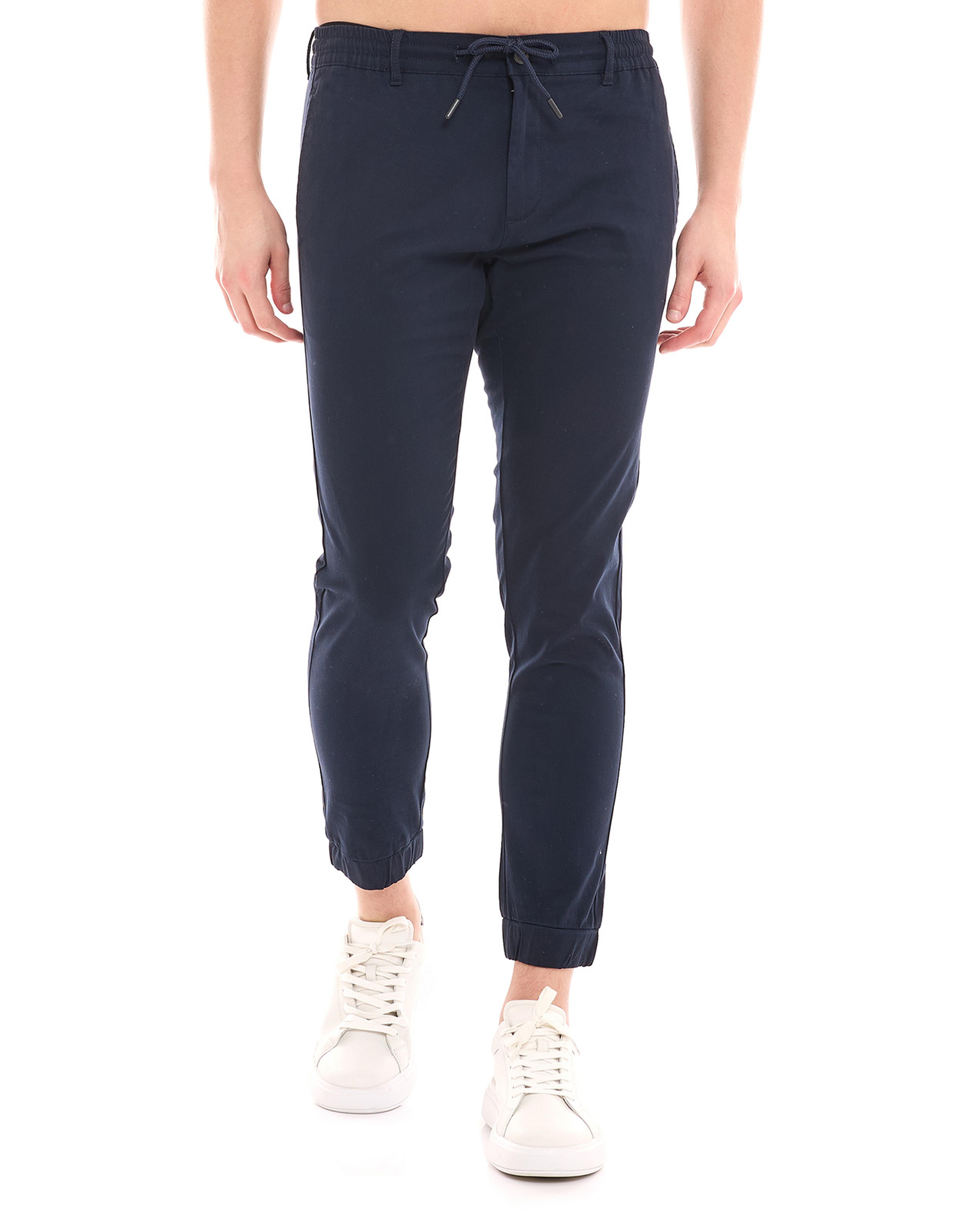 Solid Jogger Pants with Drawstring Waist