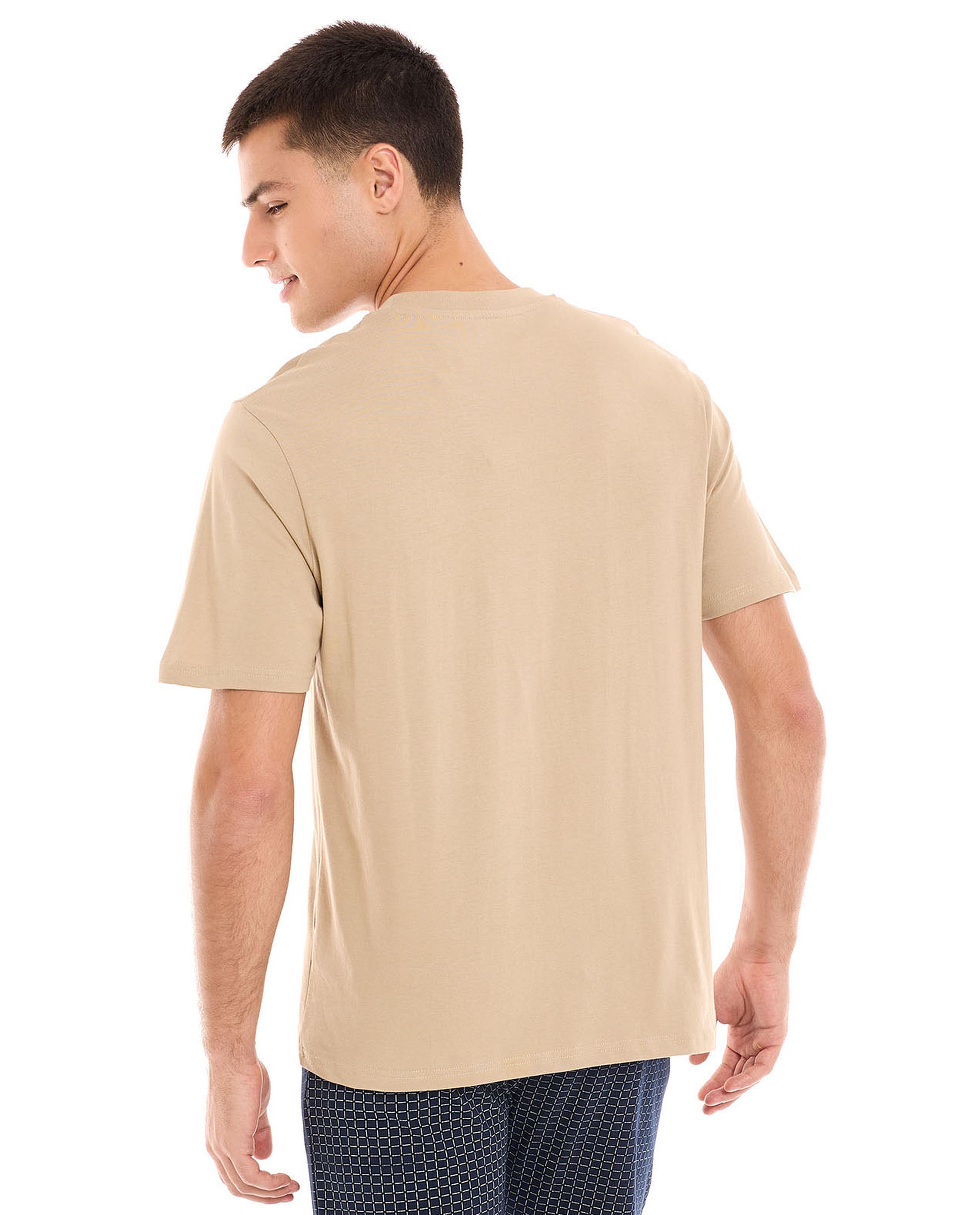 Typography Print T-Shirt with Crew Neck and Short Sleeves