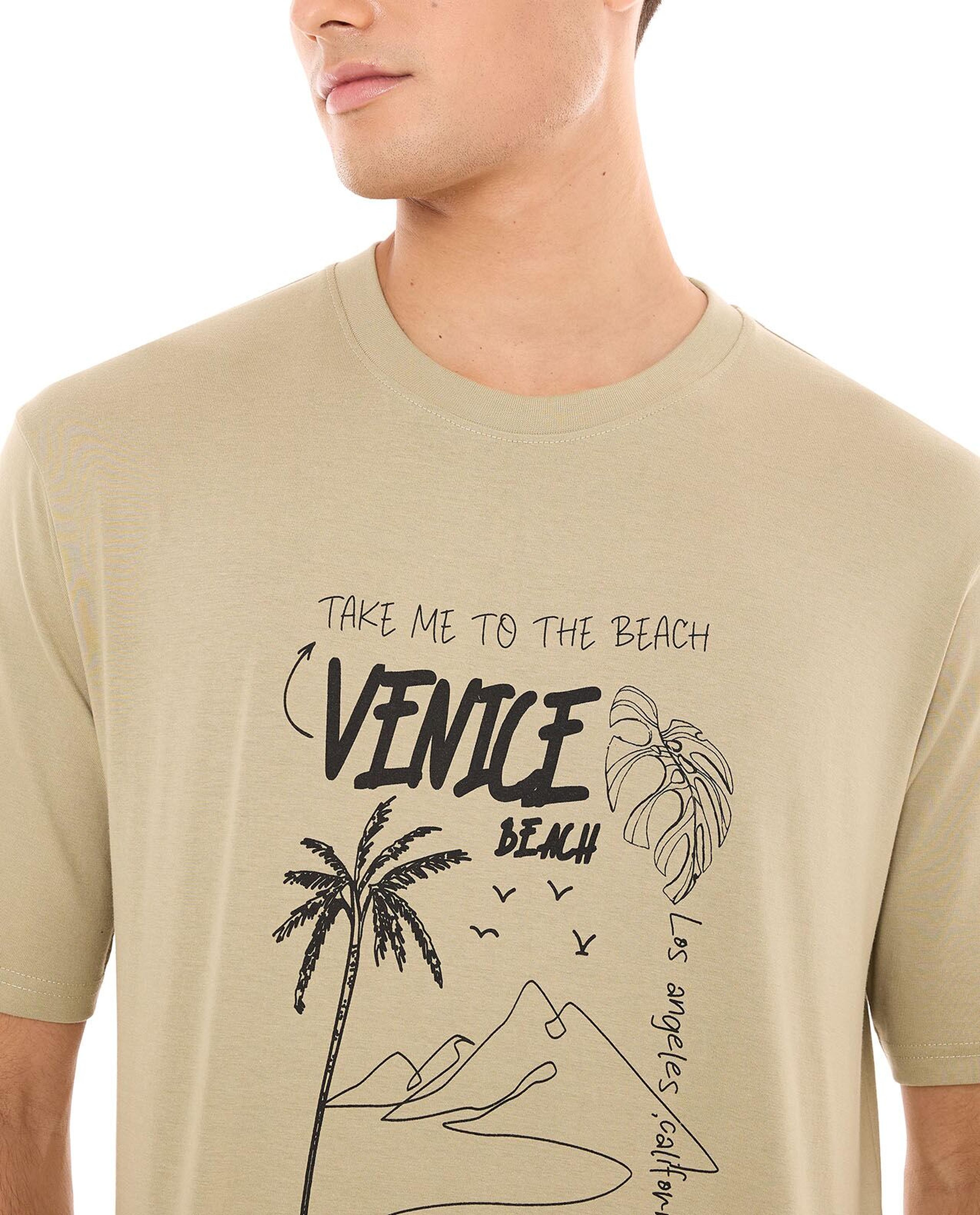 Graphic Print  T-Shirt with Crew Neck and Short Sleeves