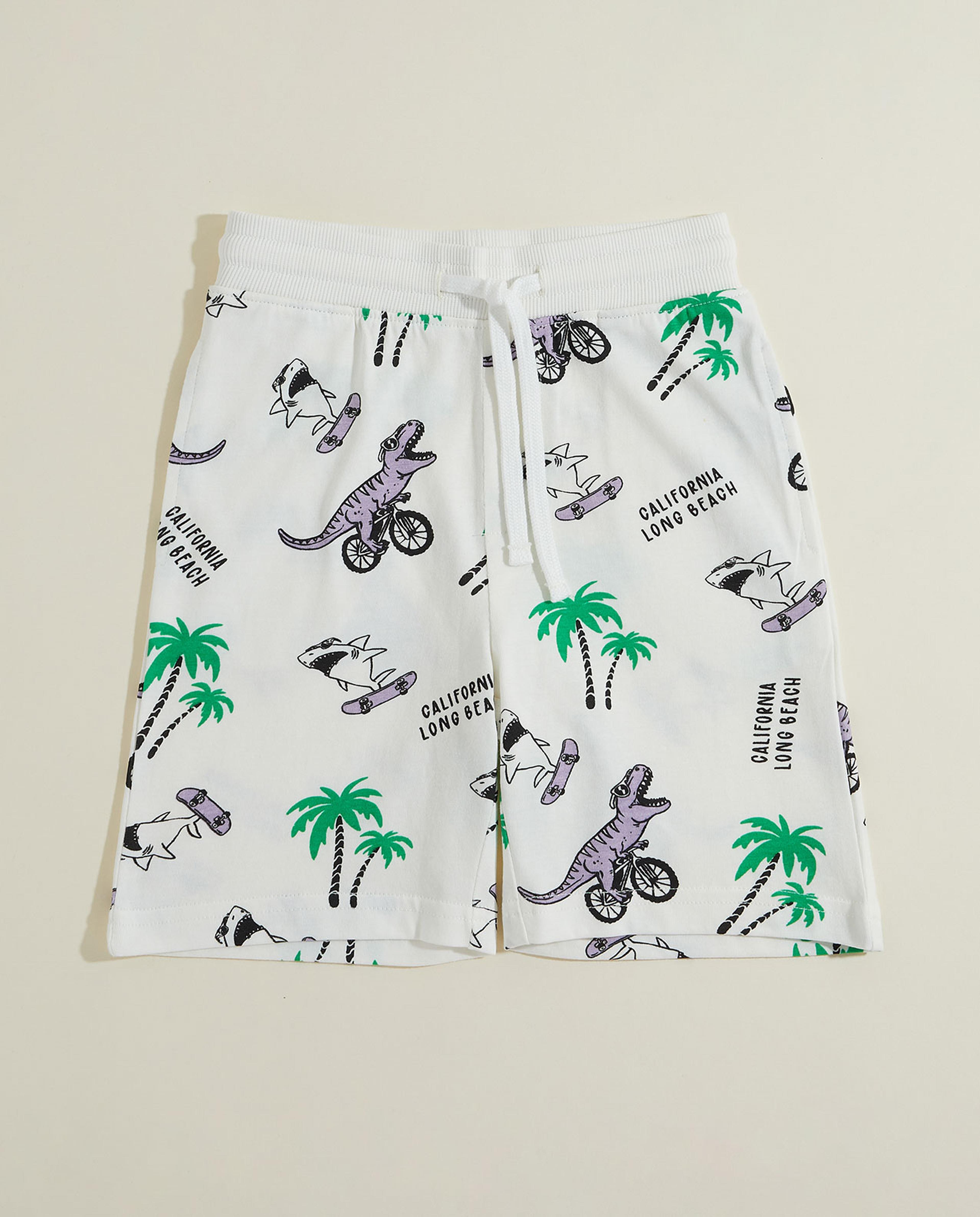 2 Pack Printed Shorts with Drawstring Waist