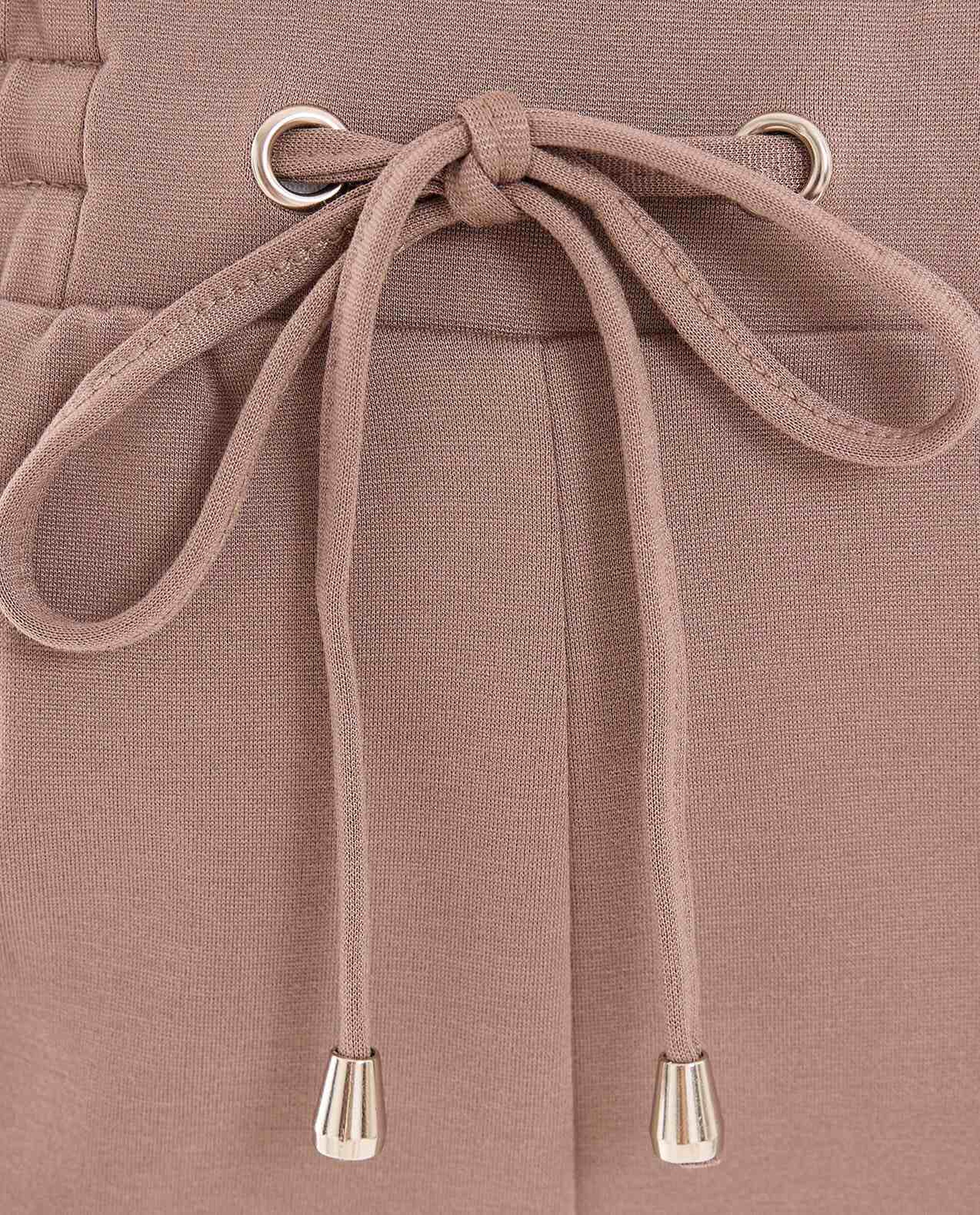 Solid Cargo Joggers with Drawstring Waist