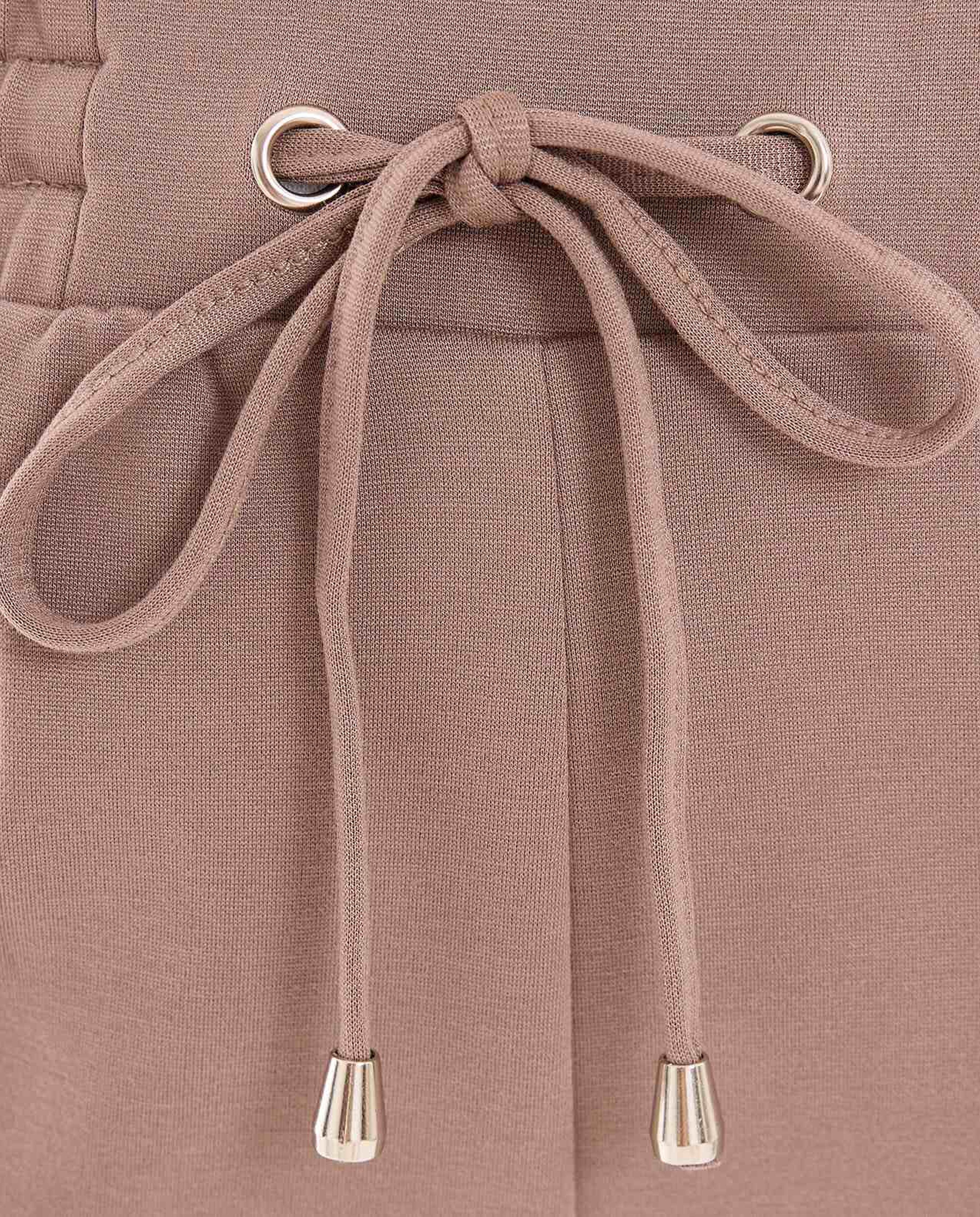 Solid Cargo Joggers with Drawstring Waist