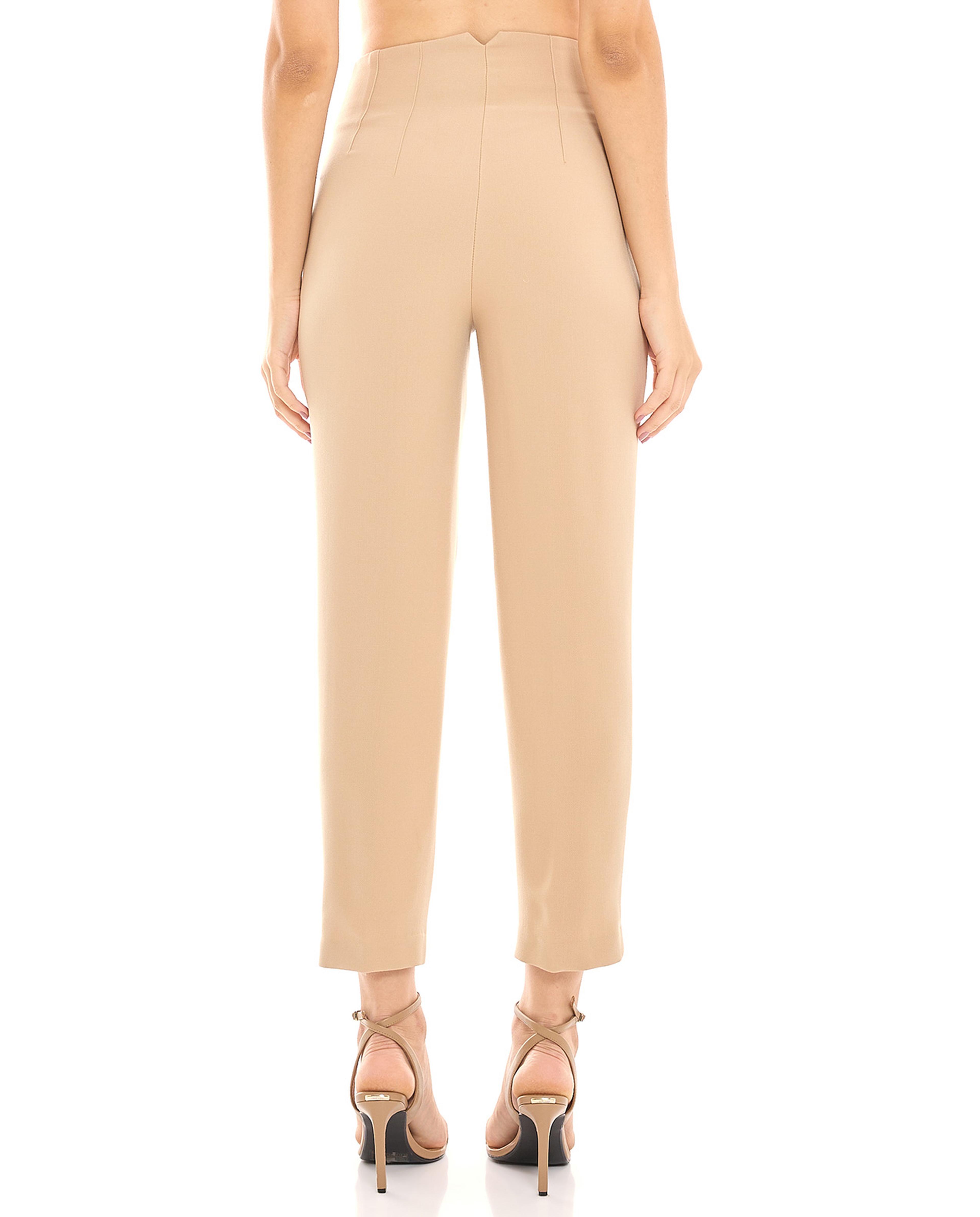 Solid Slim Fit Pants with Button Closure