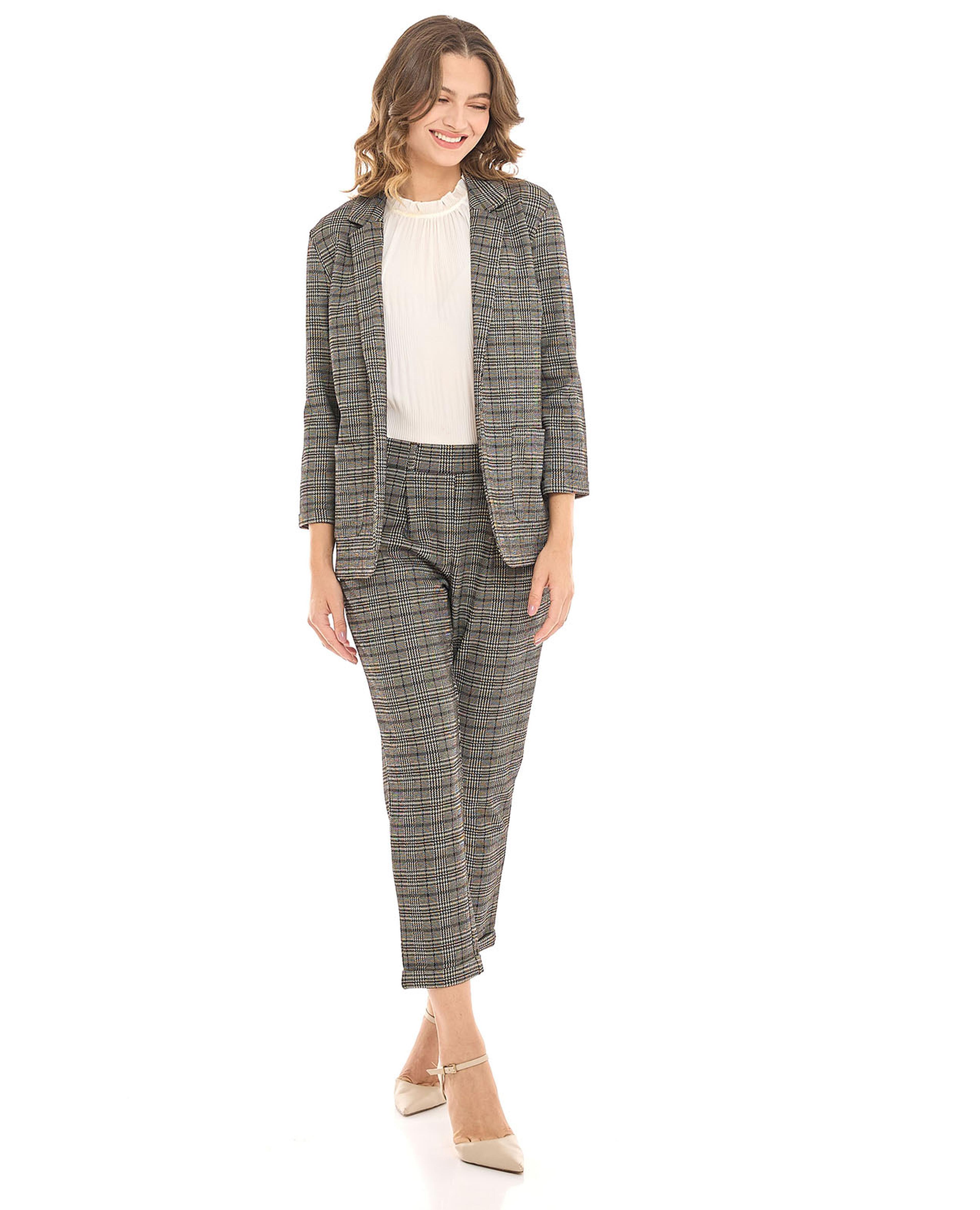 بنطال مخطط مدبب بزر