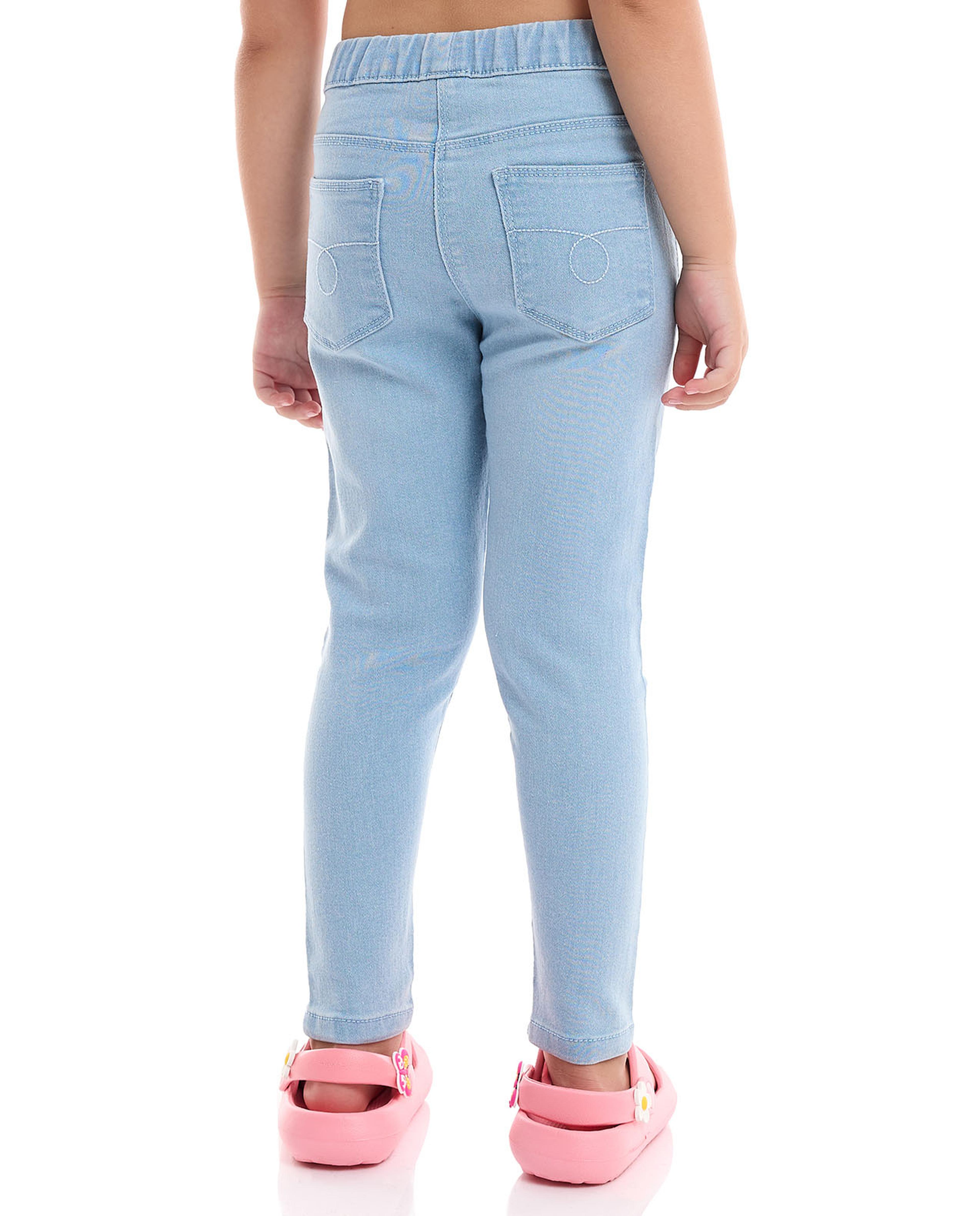 بنطال جينز بخصر مطاطي