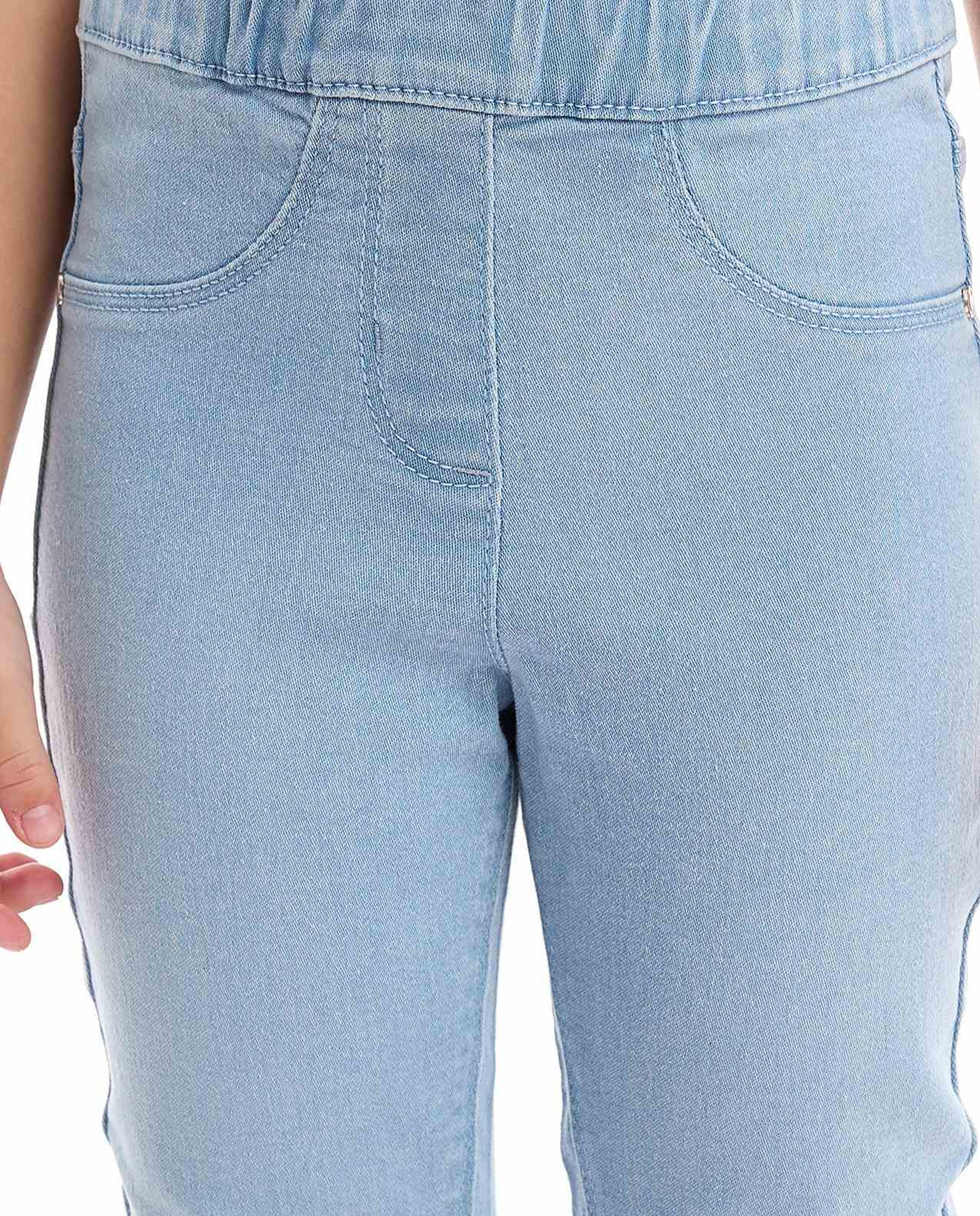 بنطال جينز بخصر مطاطي