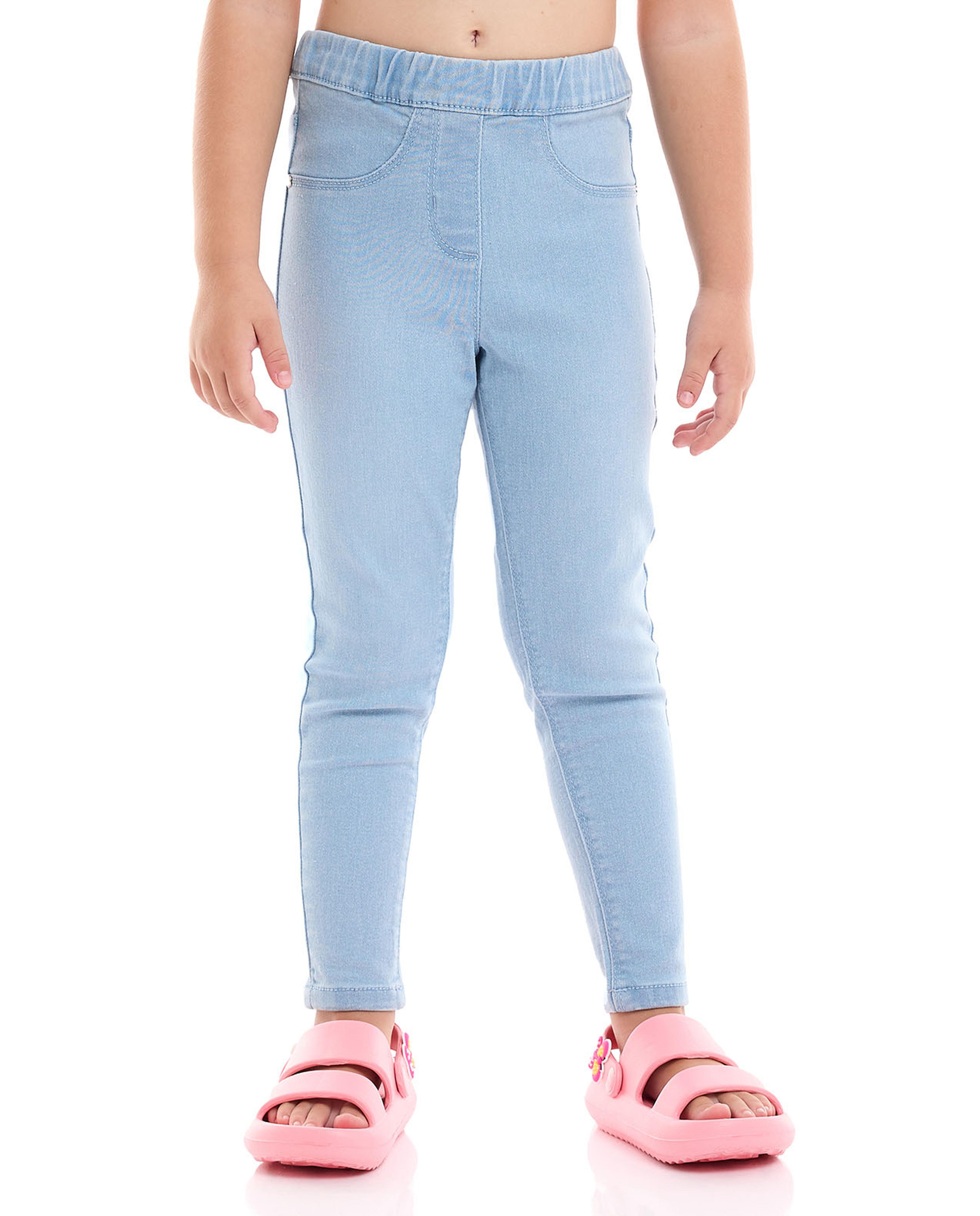 بنطال جينز بخصر مطاطي