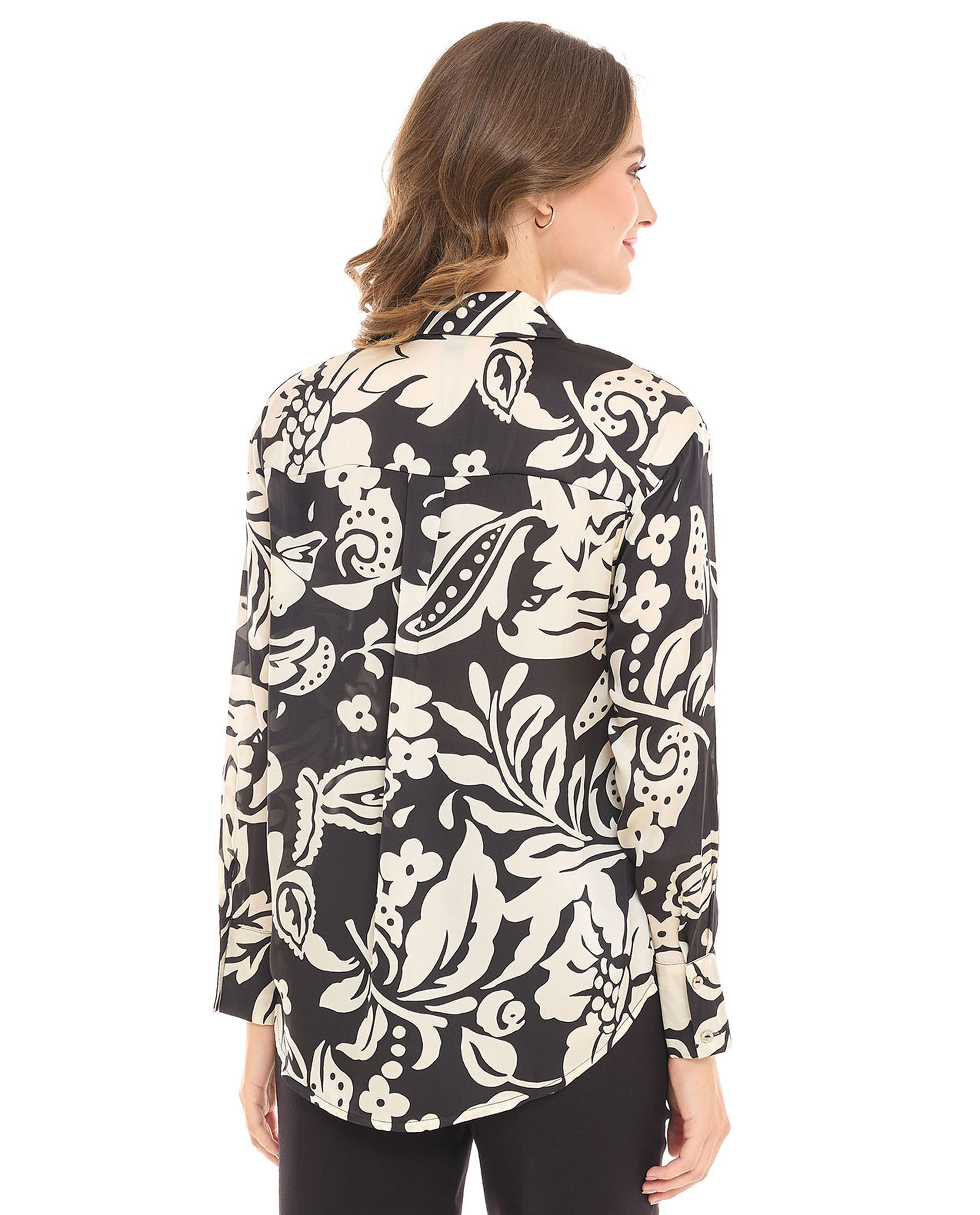 Patterned Shirt with Classic Collar and Long Sleeves