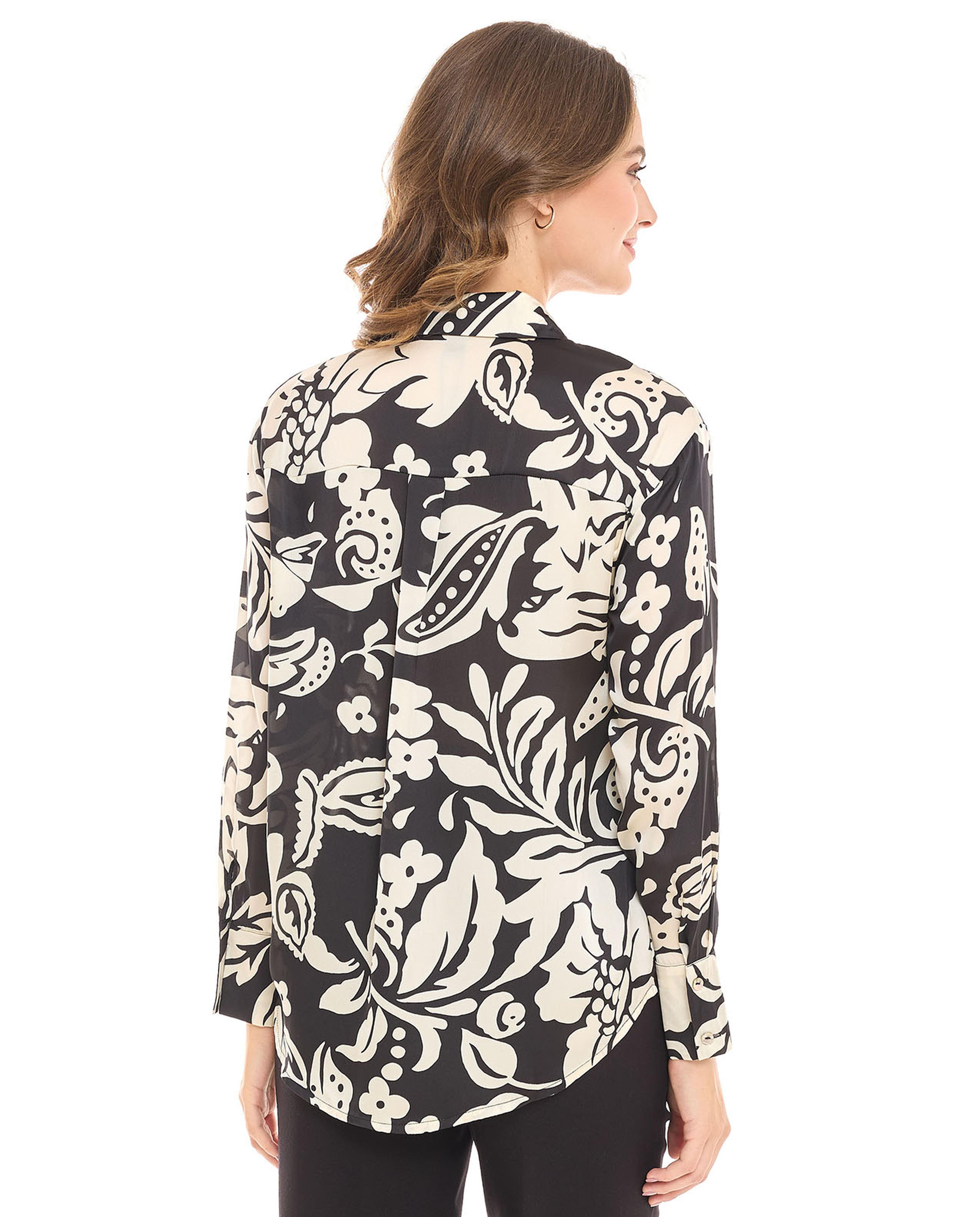 Patterned Shirt with Classic Collar and Long Sleeves