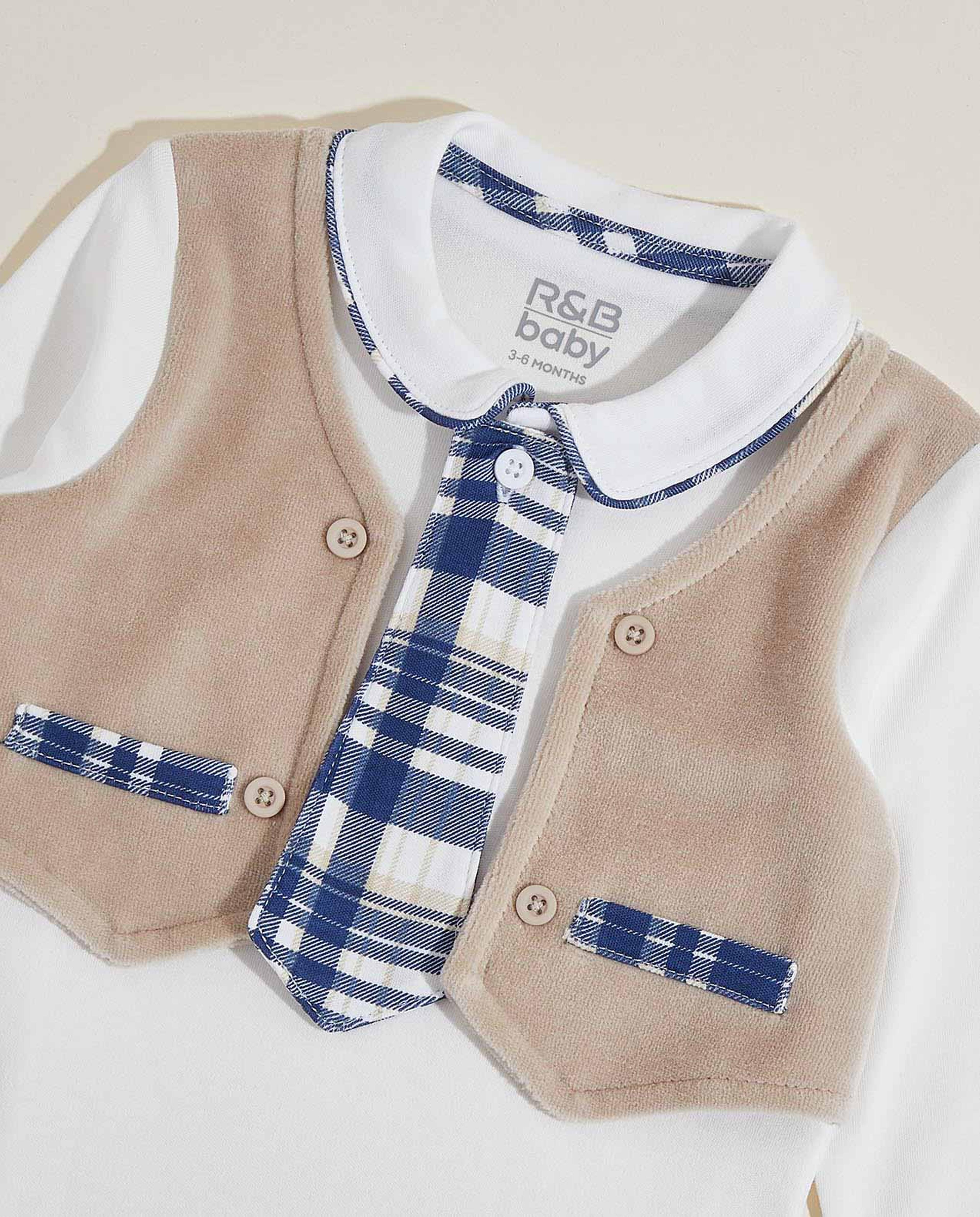 Waistcoat Style Footed Sleepsuit