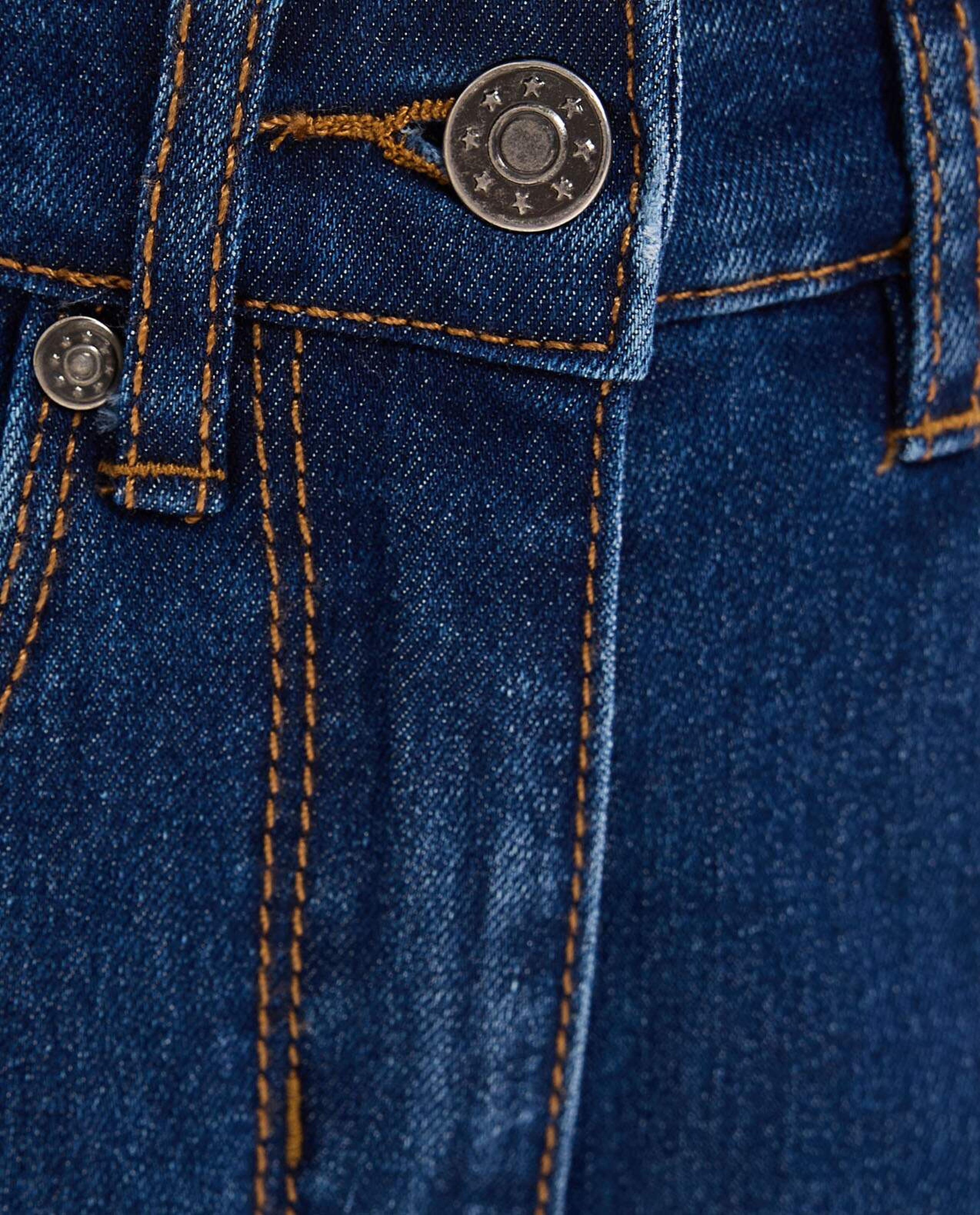 Washed Straight Fit Jeans with Button Closure