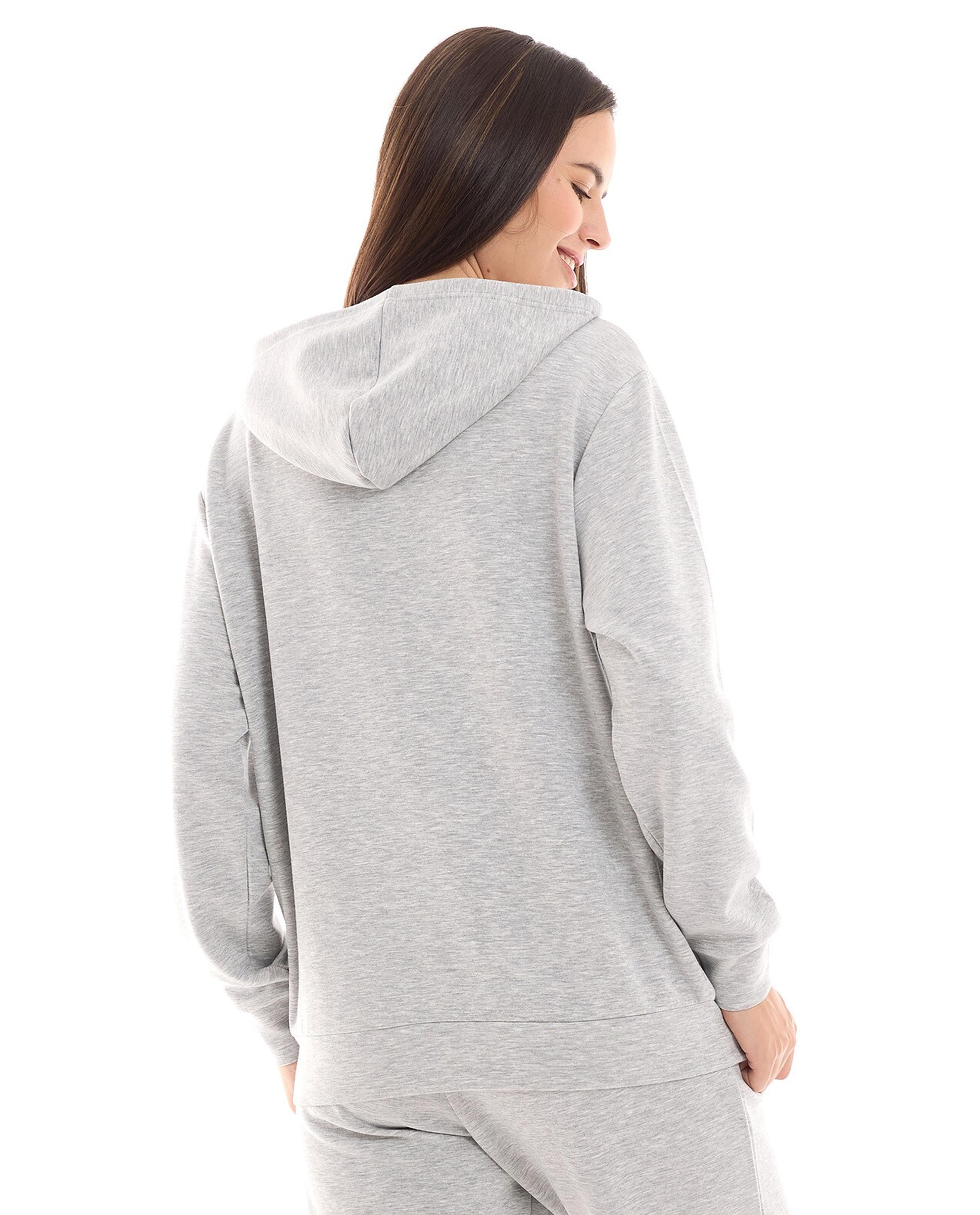 Solid Hoodie with Long Sleeves