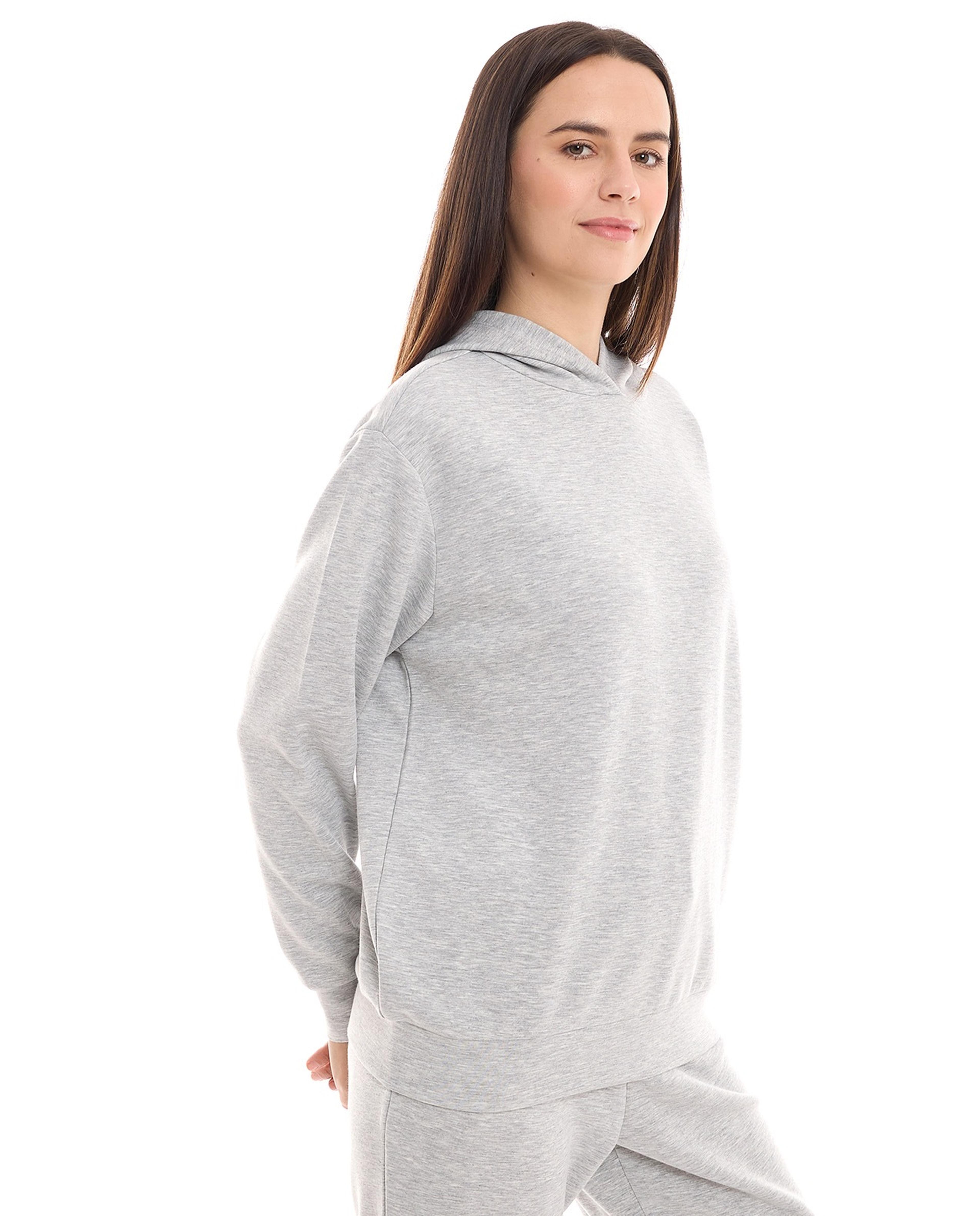 Solid Hoodie with Long Sleeves