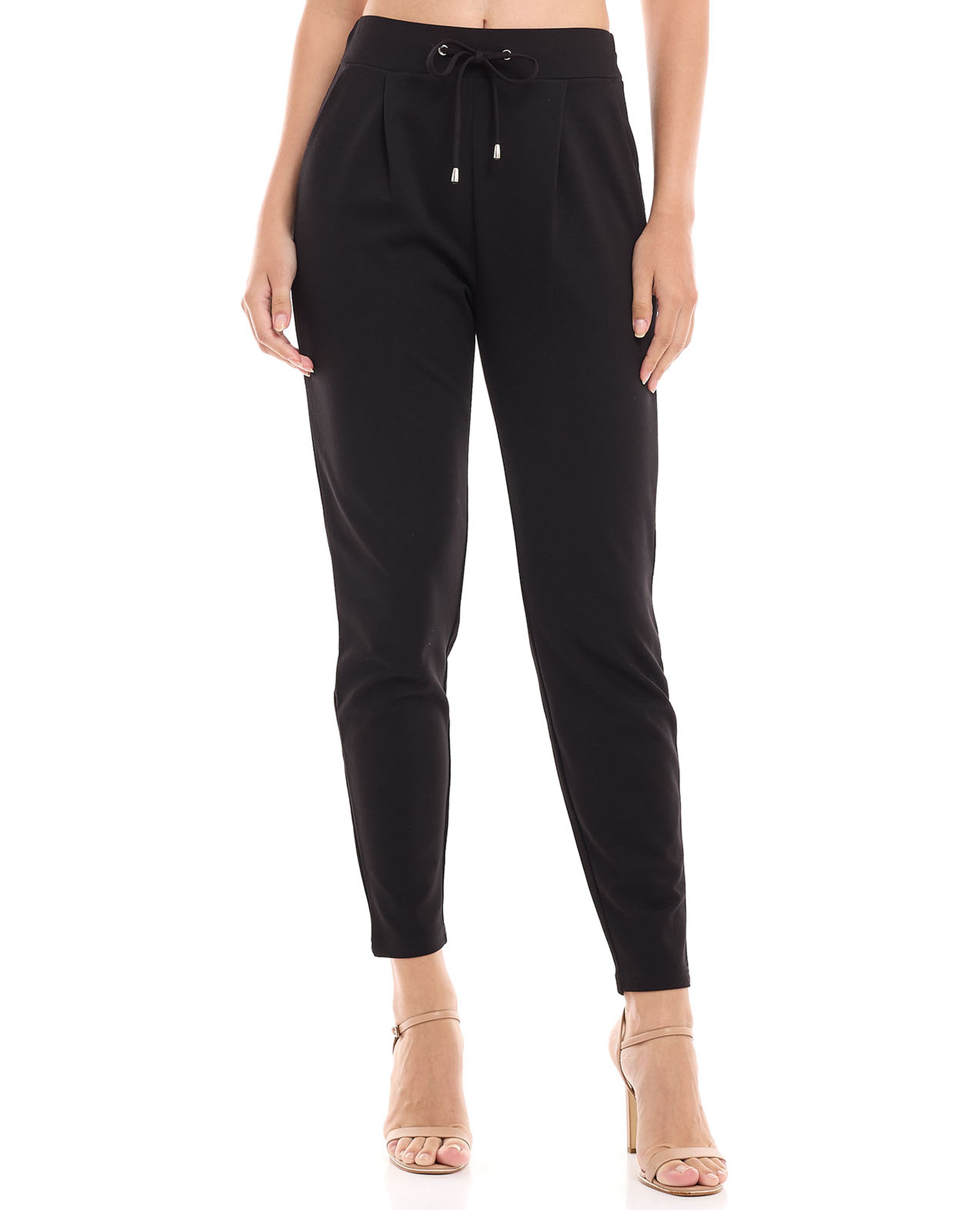 Solid Pants with Drawstring Waist