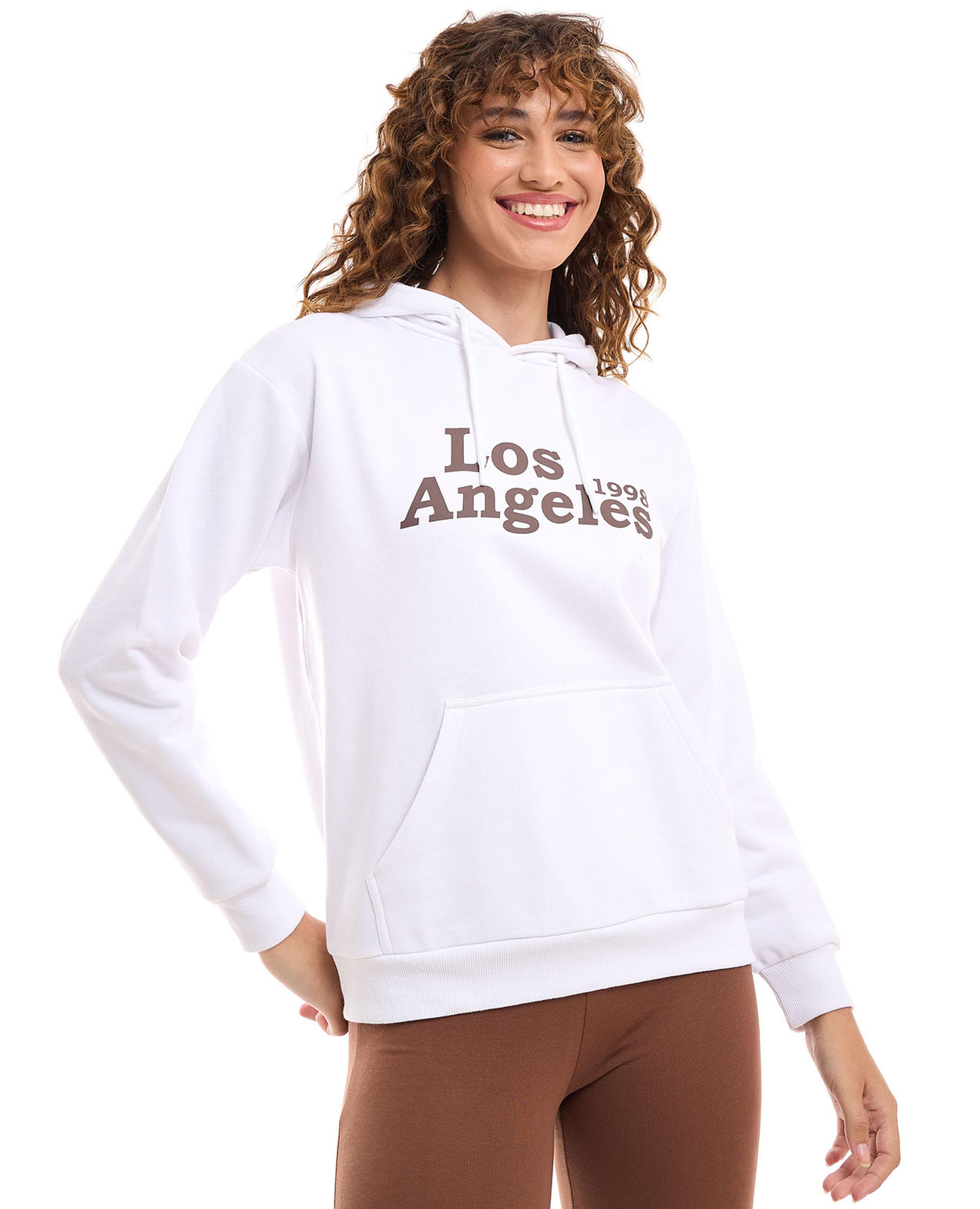 Printed Hoodie with Long Sleeves